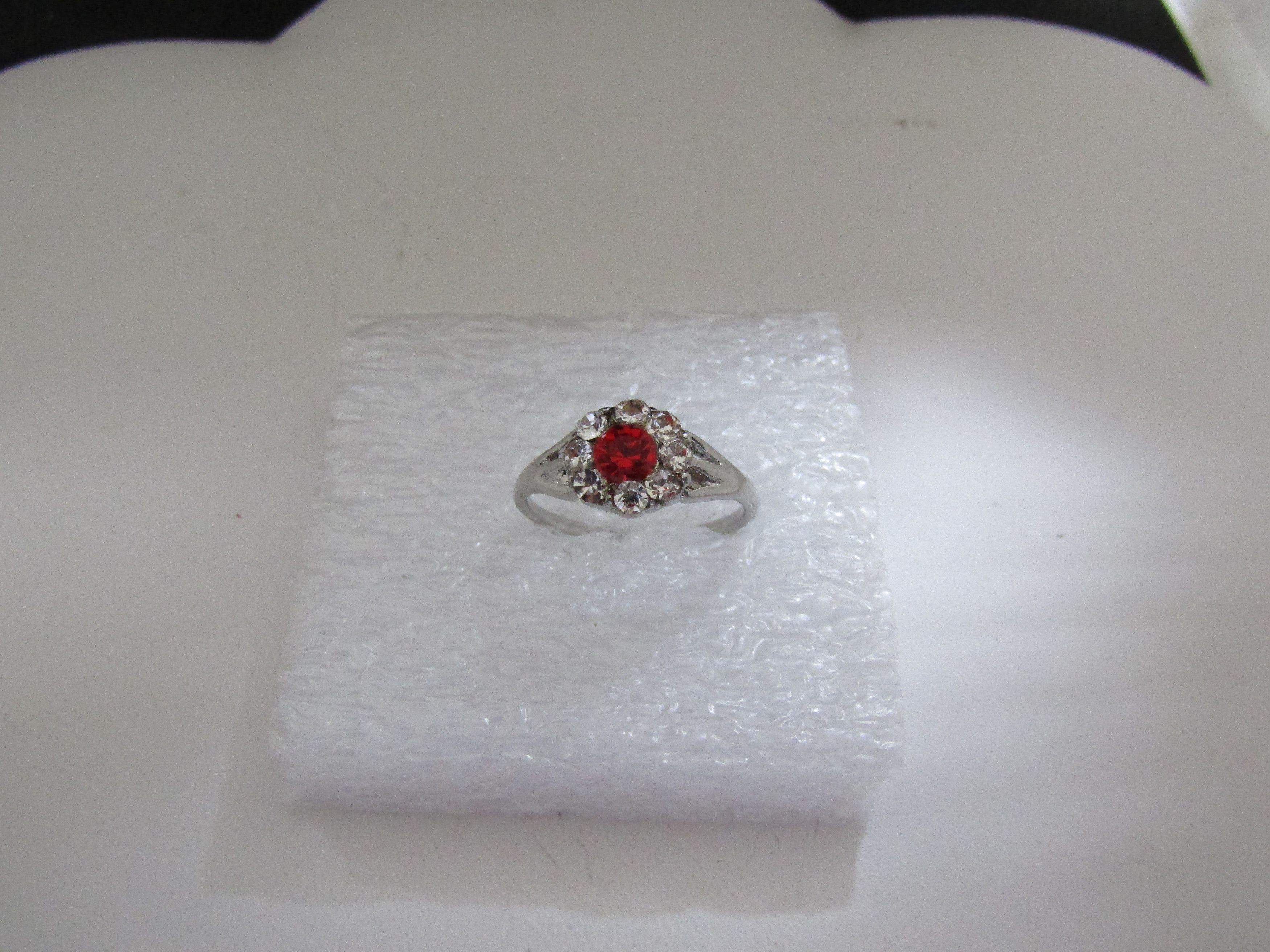 Other Red CZ Tibetan Silver Ring - size 6.75 Size ONE SIZE - 1 Thumbnail