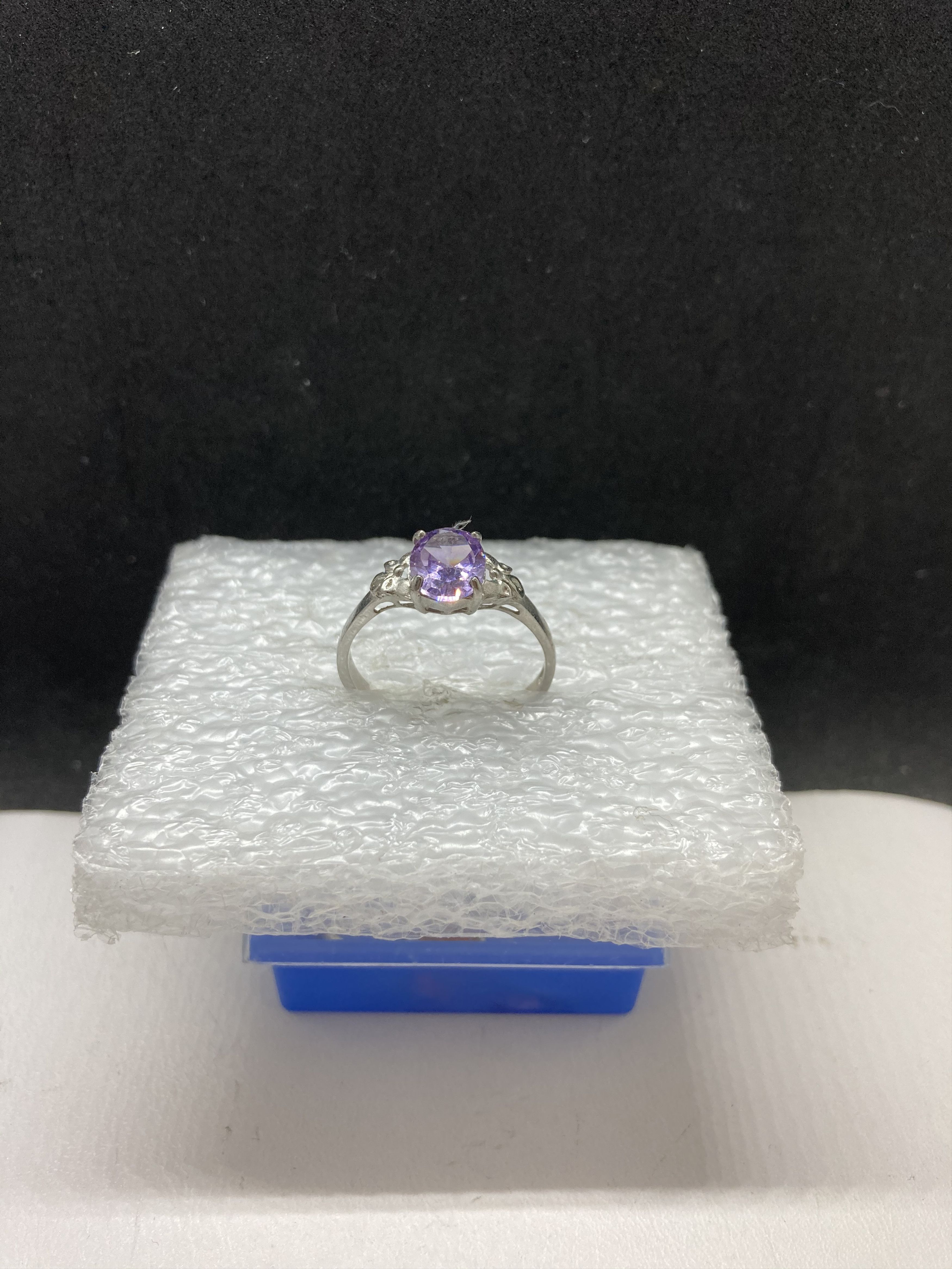 Jewelry Purple Cz Tibetan Silver ring - Size 9.5 Size ONE SIZE - 2 Thumbnail
