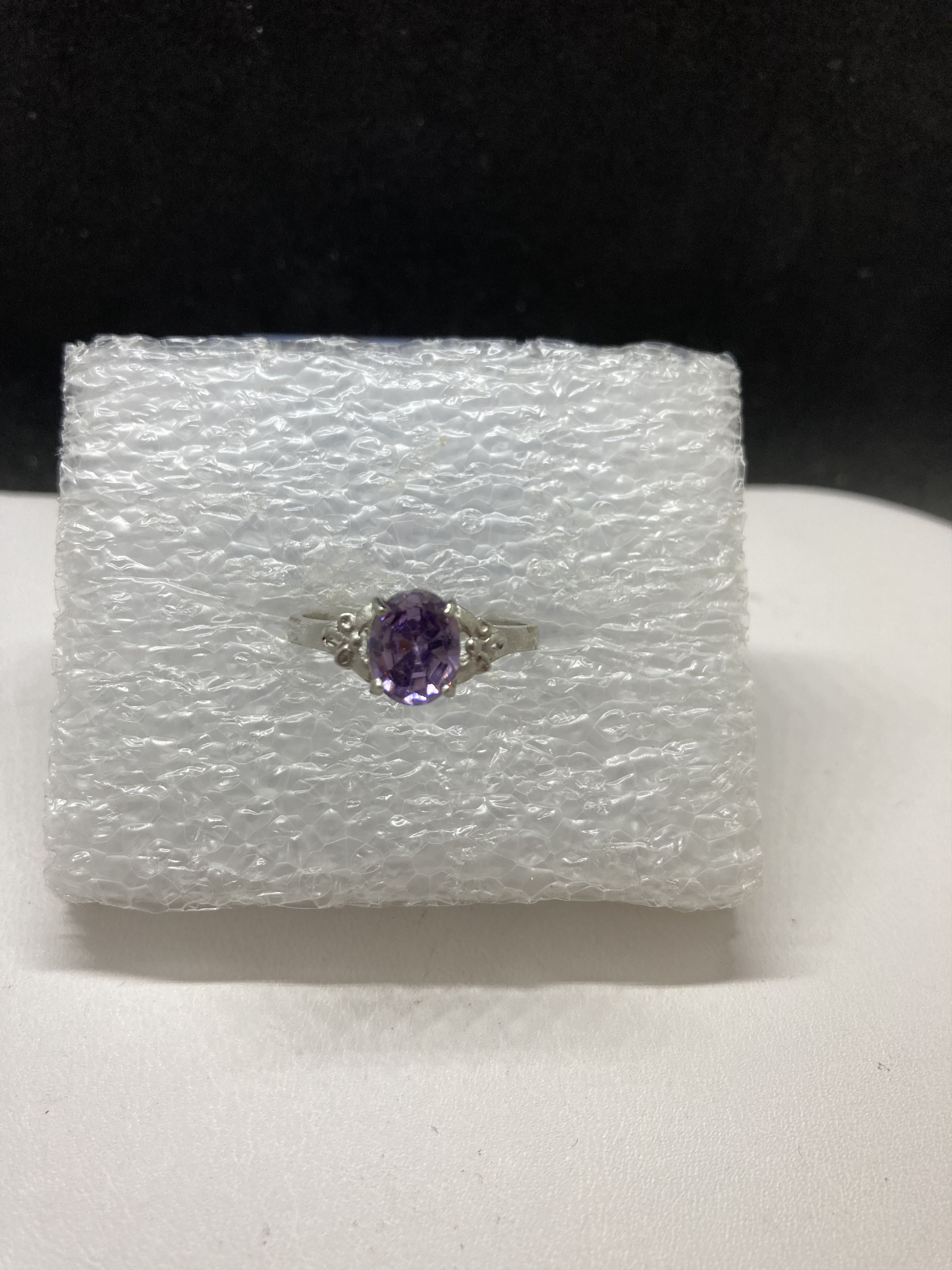 Jewelry Purple Cz Tibetan Silver ring - Size 9.5 Size ONE SIZE - 1 Thumbnail
