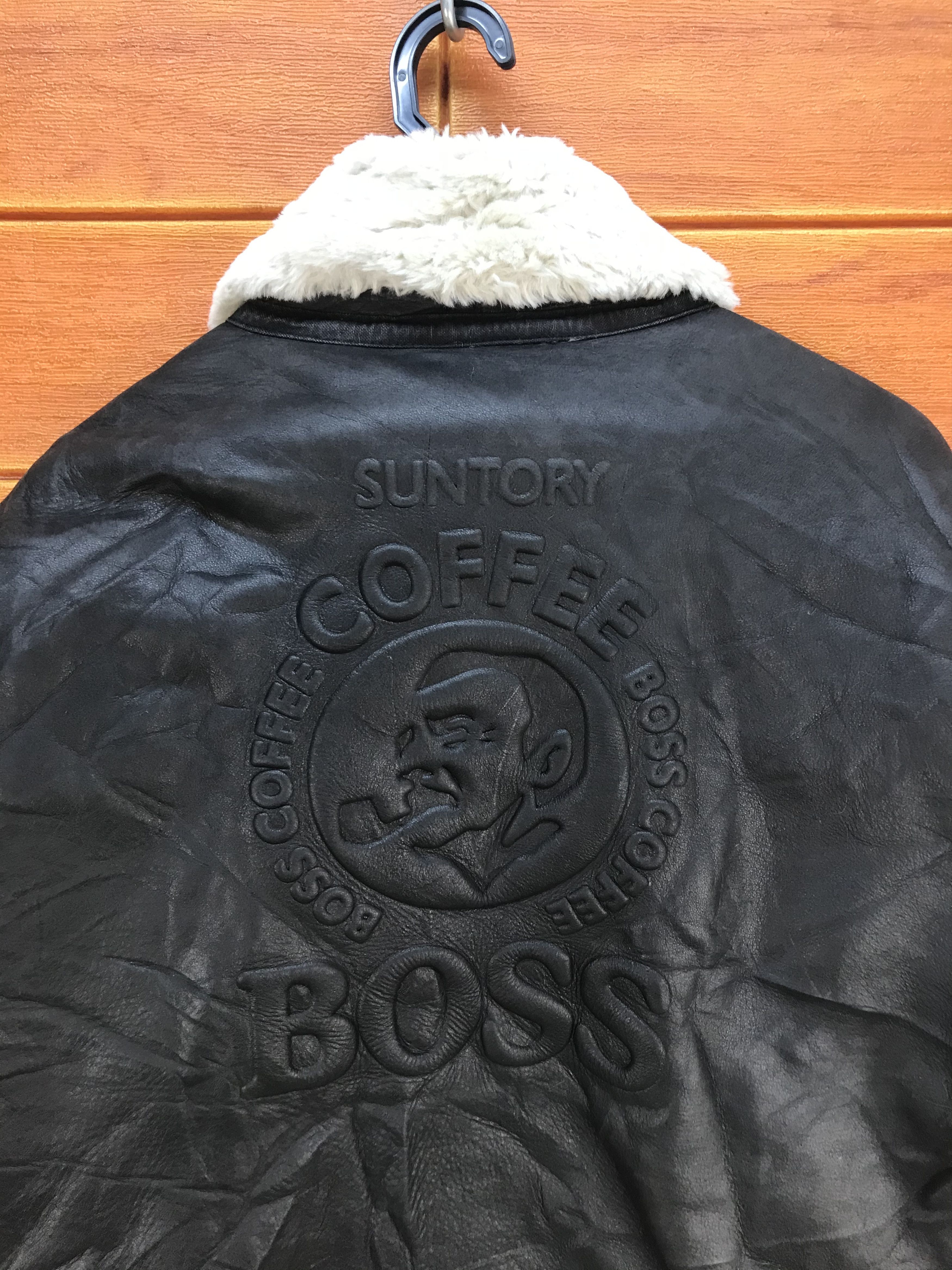Genuine Leather Vintage SUNTORY COFFEE BOSS B3 Sherpa Leather Jacket Size US M / EU 48-50 / 2 - 5 Thumbnail