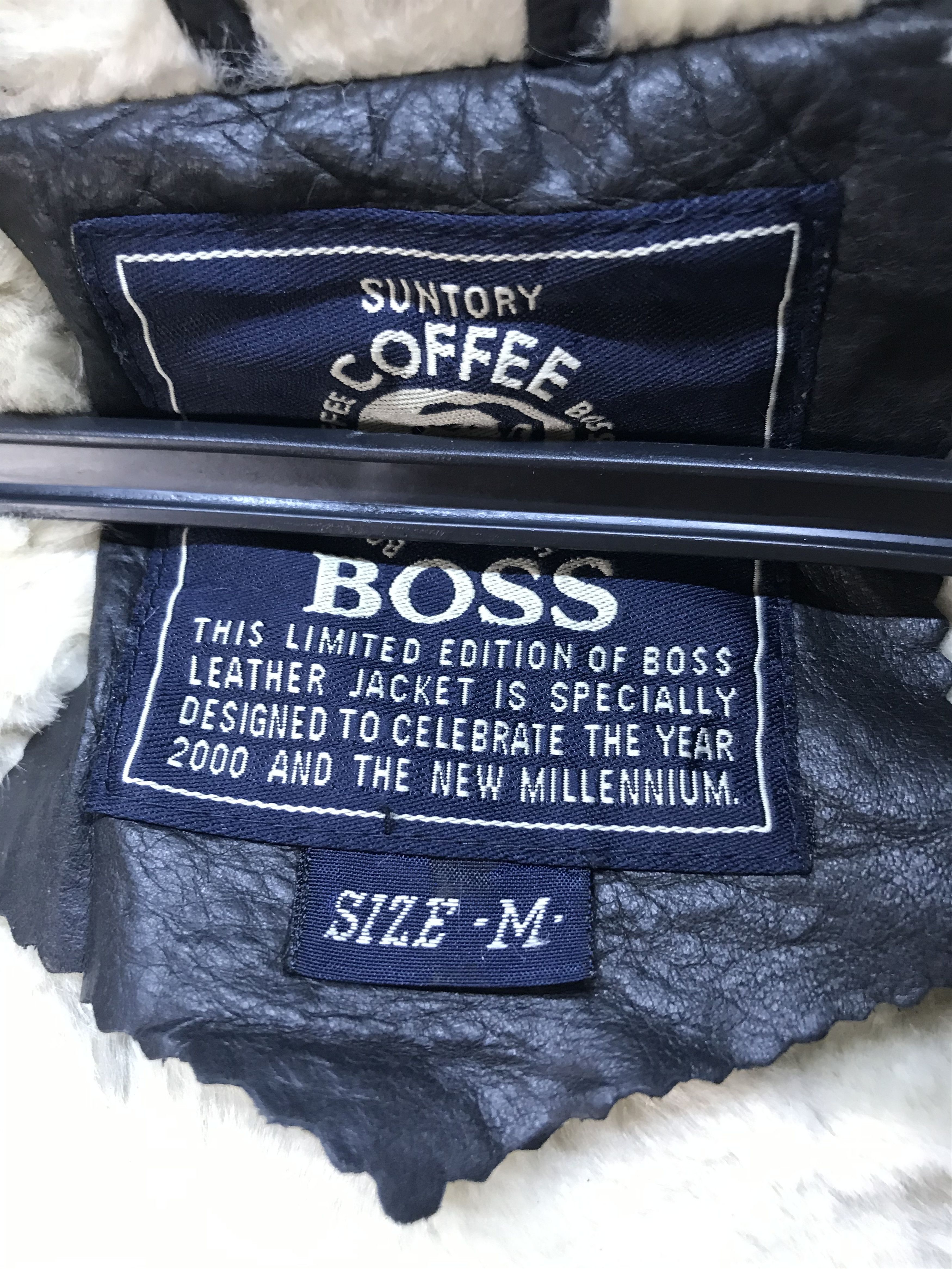 Genuine Leather Vintage SUNTORY COFFEE BOSS B3 Sherpa Leather Jacket Size US M / EU 48-50 / 2 - 15 Thumbnail