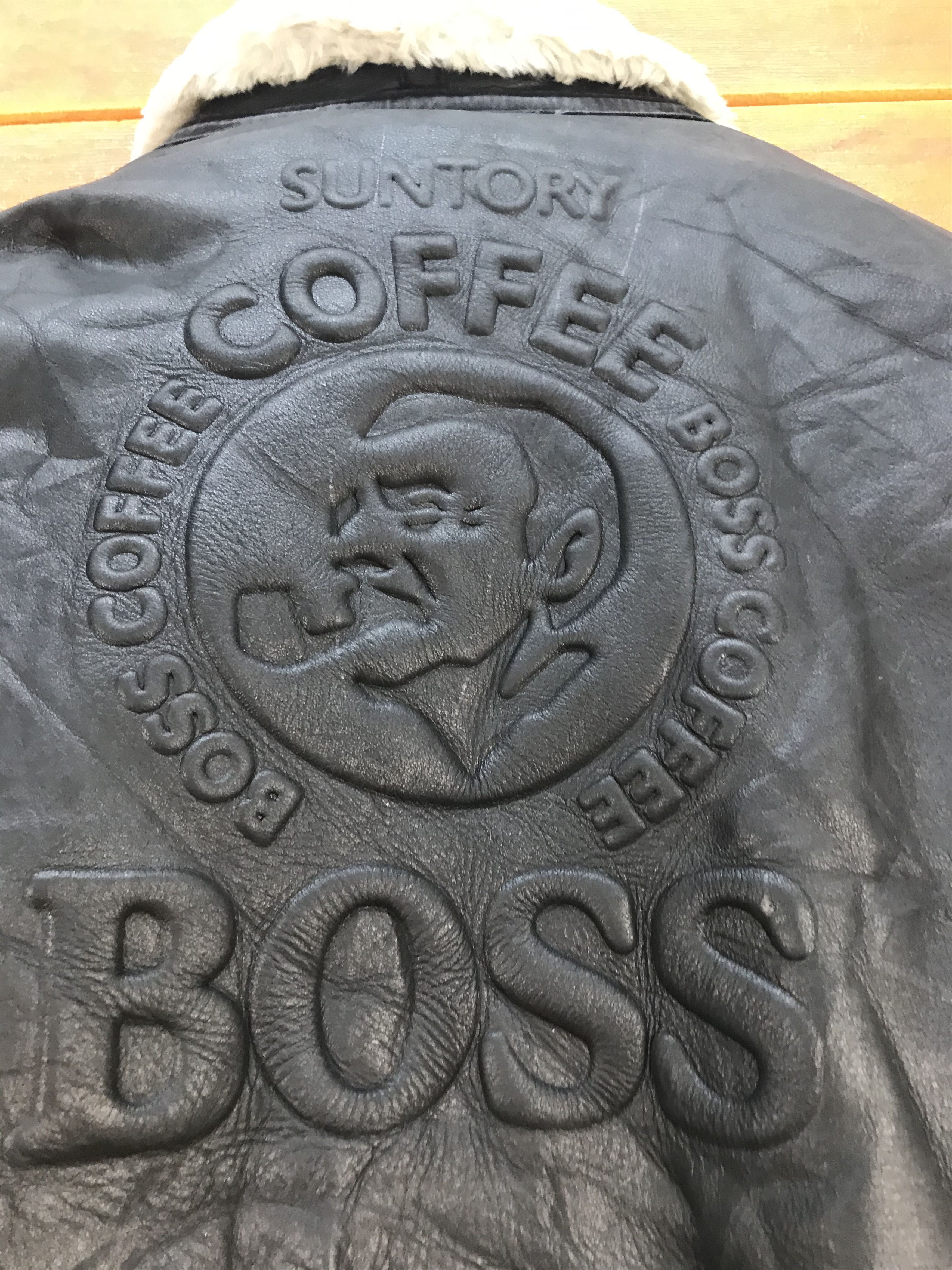 Genuine Leather Vintage SUNTORY COFFEE BOSS B3 Sherpa Leather Jacket Size US M / EU 48-50 / 2 - 8 Thumbnail