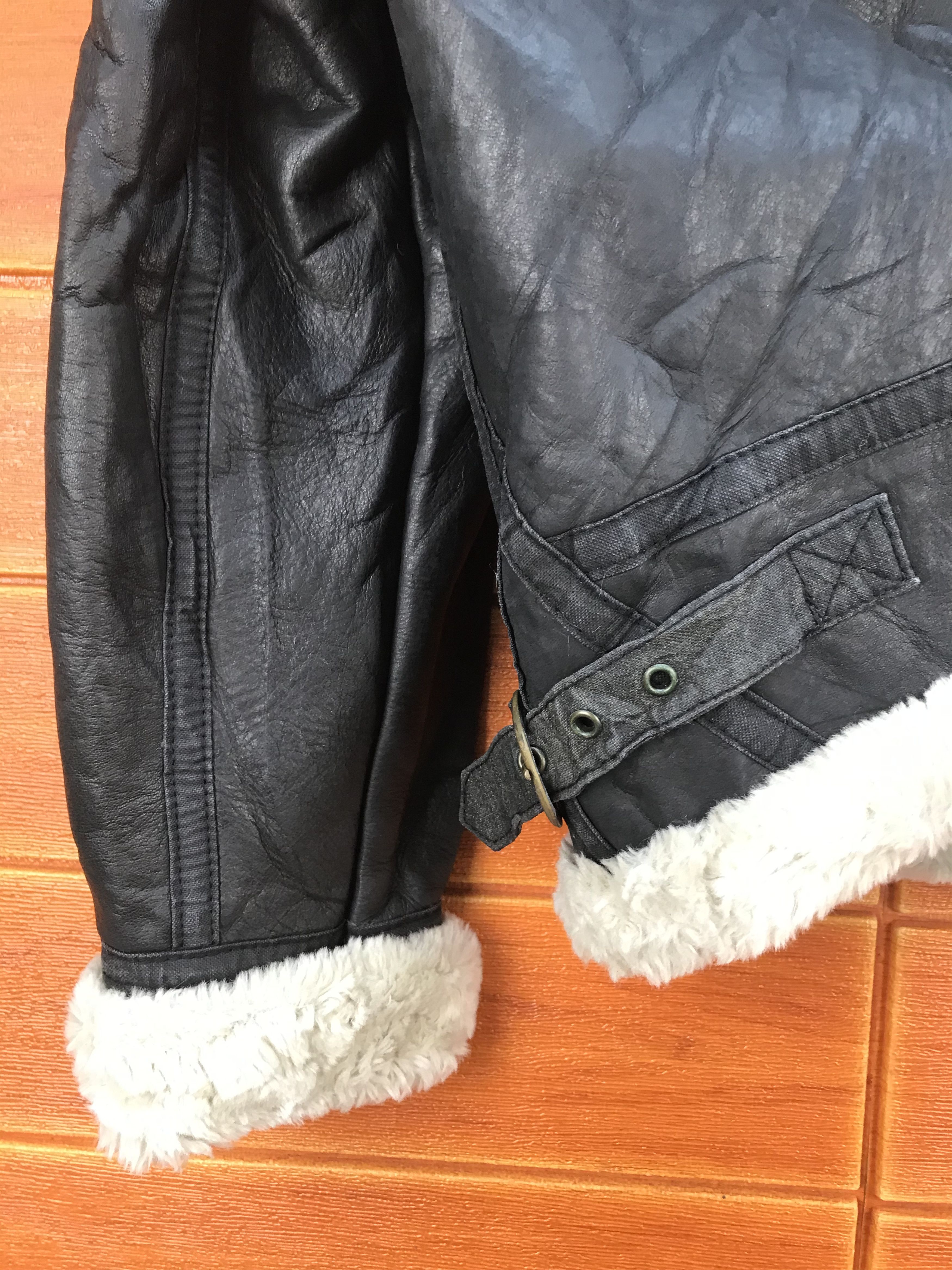 Genuine Leather Vintage SUNTORY COFFEE BOSS B3 Sherpa Leather Jacket Size US M / EU 48-50 / 2 - 6 Thumbnail