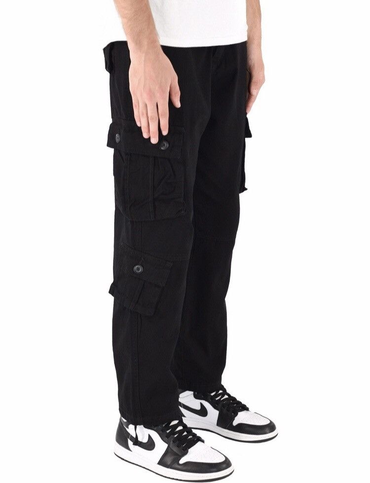 Japanese Brand 8 Pocket Cargo Pants Black Size US 33 - 1 Thumbnail