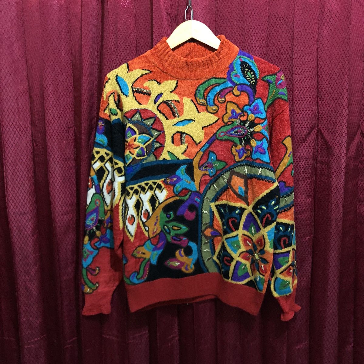 image of Vintage Ficce Uomo By Yoshiyuki Konishi Knitwear Multicolor in Orange, Men's (Size Medium)
