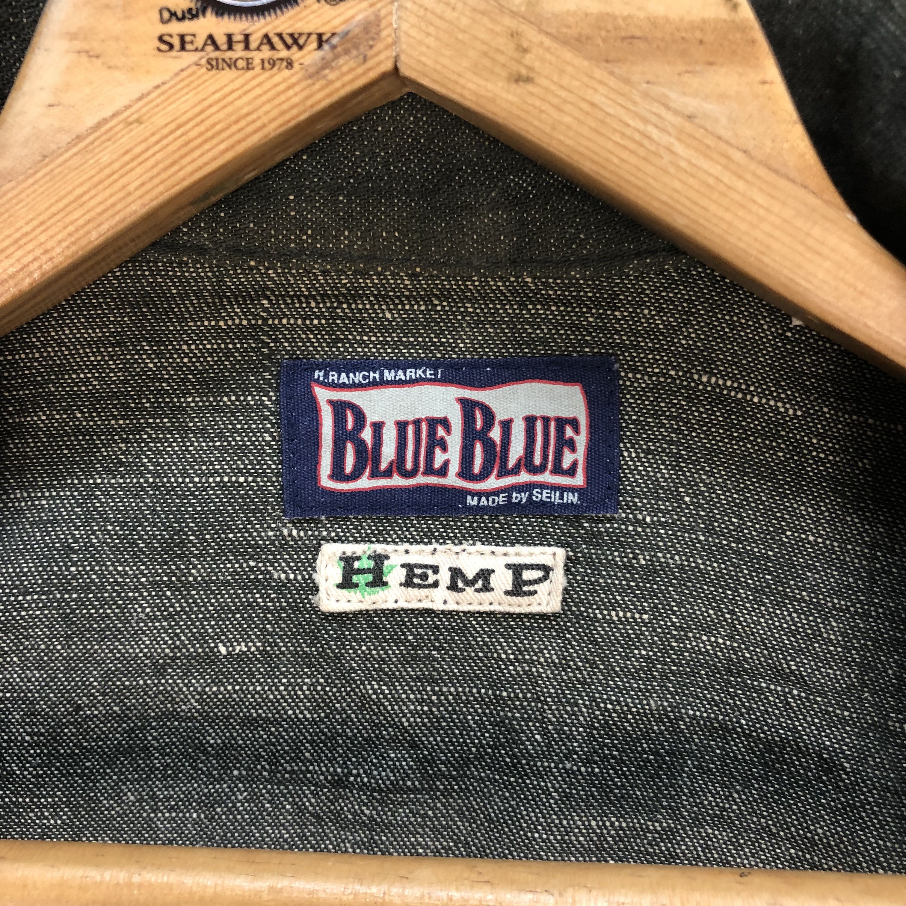 Blue Blue Japan BLUE BLUE HEMP HALF BUTTON & ZIP DENIM JACKET #5845-210 Size US XS / EU 42 / 0 - 9 Thumbnail