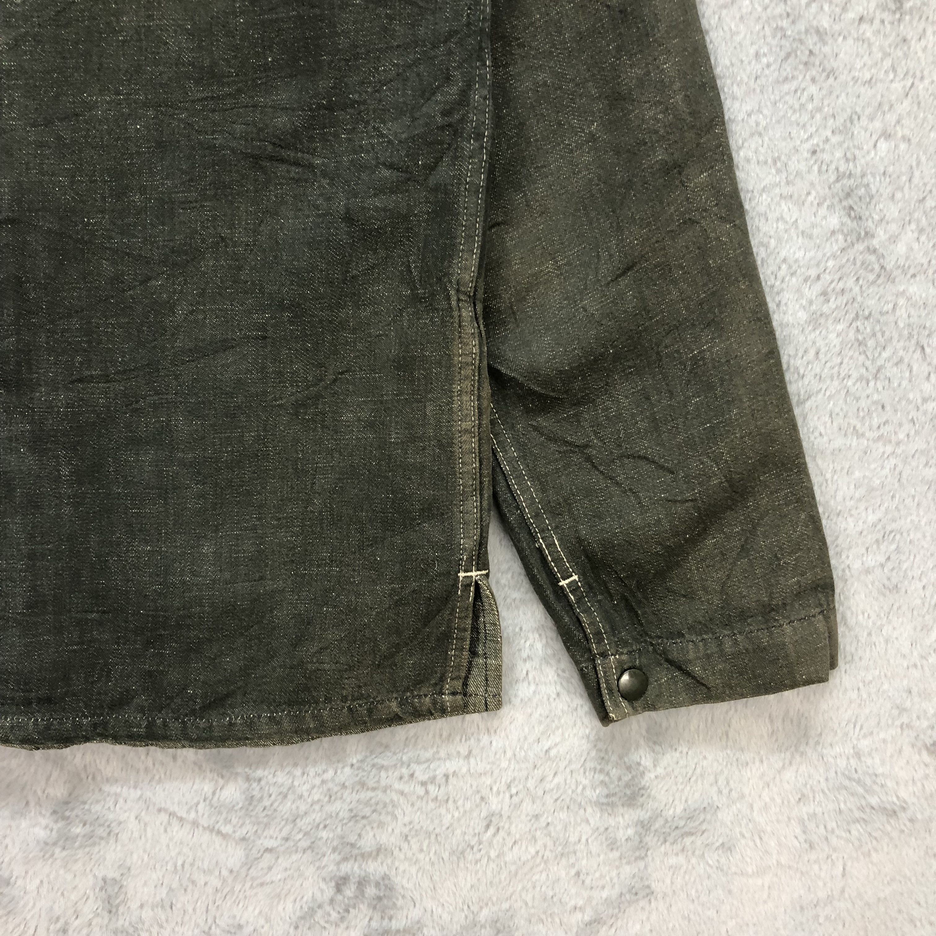 Blue Blue Japan BLUE BLUE HEMP HALF BUTTON & ZIP DENIM JACKET #5845-210 Size US XS / EU 42 / 0 - 16 Thumbnail