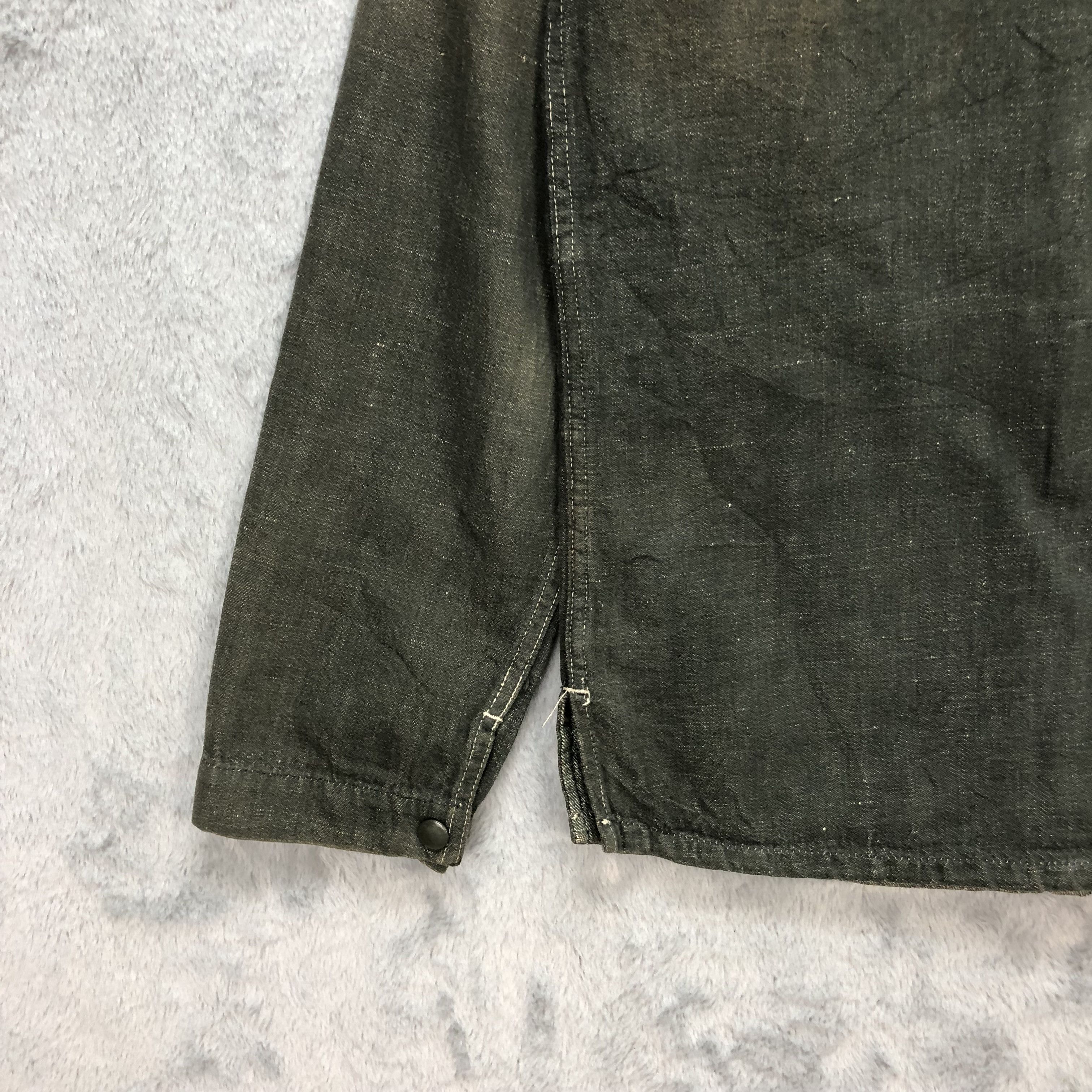 Blue Blue Japan BLUE BLUE HEMP HALF BUTTON & ZIP DENIM JACKET #5845-210 Size US XS / EU 42 / 0 - 15 Thumbnail