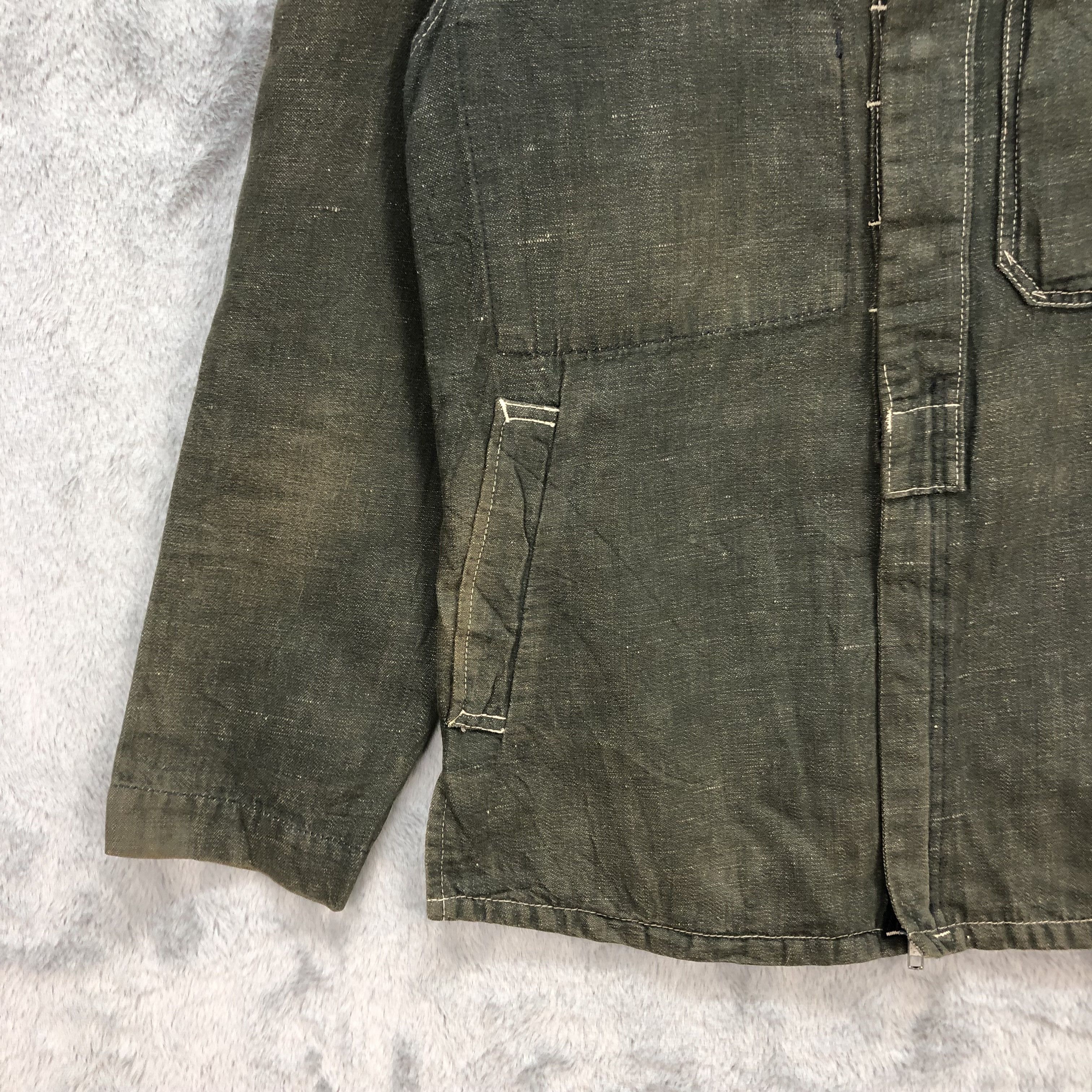 Blue Blue Japan BLUE BLUE HEMP HALF BUTTON & ZIP DENIM JACKET #5845-210 Size US XS / EU 42 / 0 - 5 Thumbnail