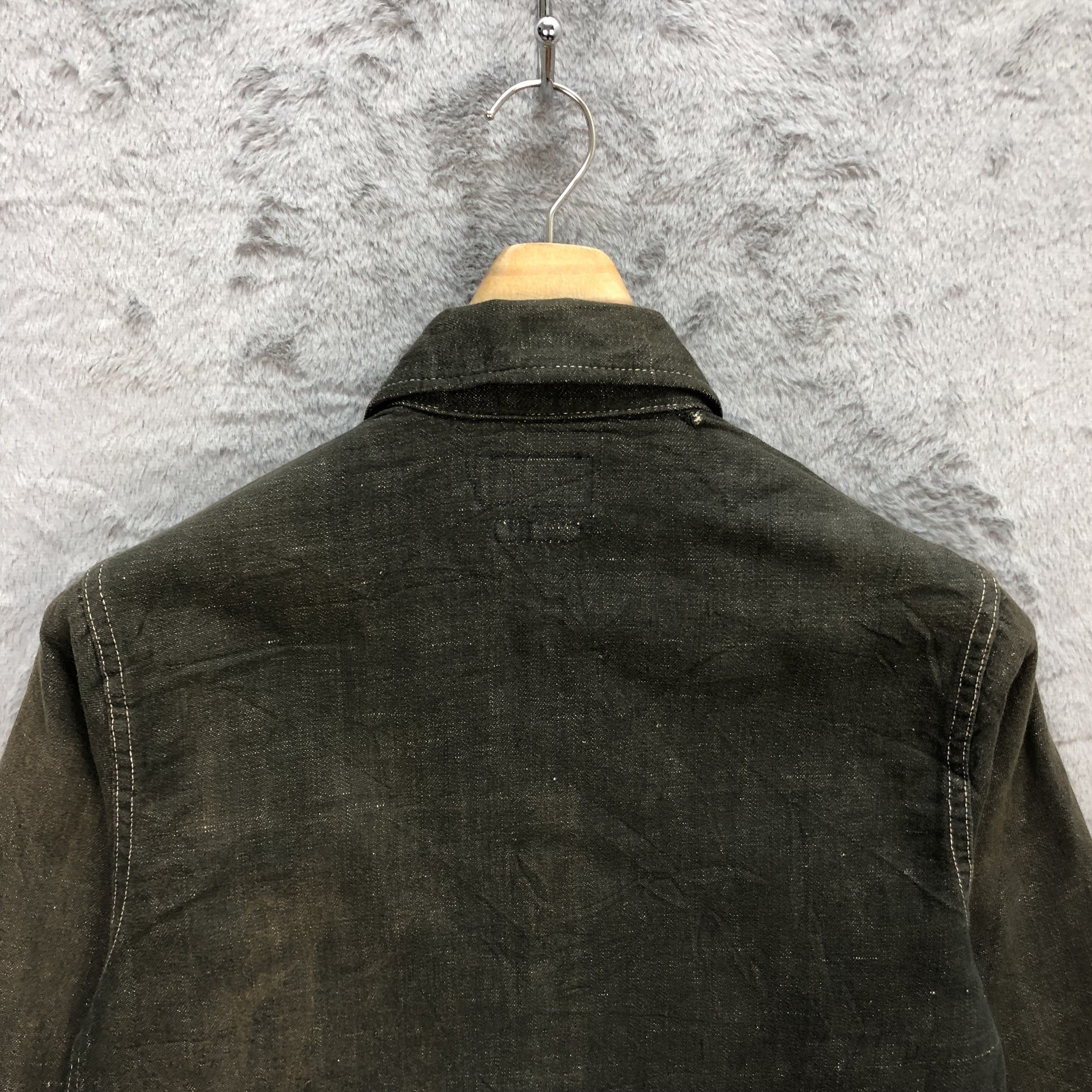 Blue Blue Japan BLUE BLUE HEMP HALF BUTTON & ZIP DENIM JACKET #5845-210 Size US XS / EU 42 / 0 - 13 Thumbnail