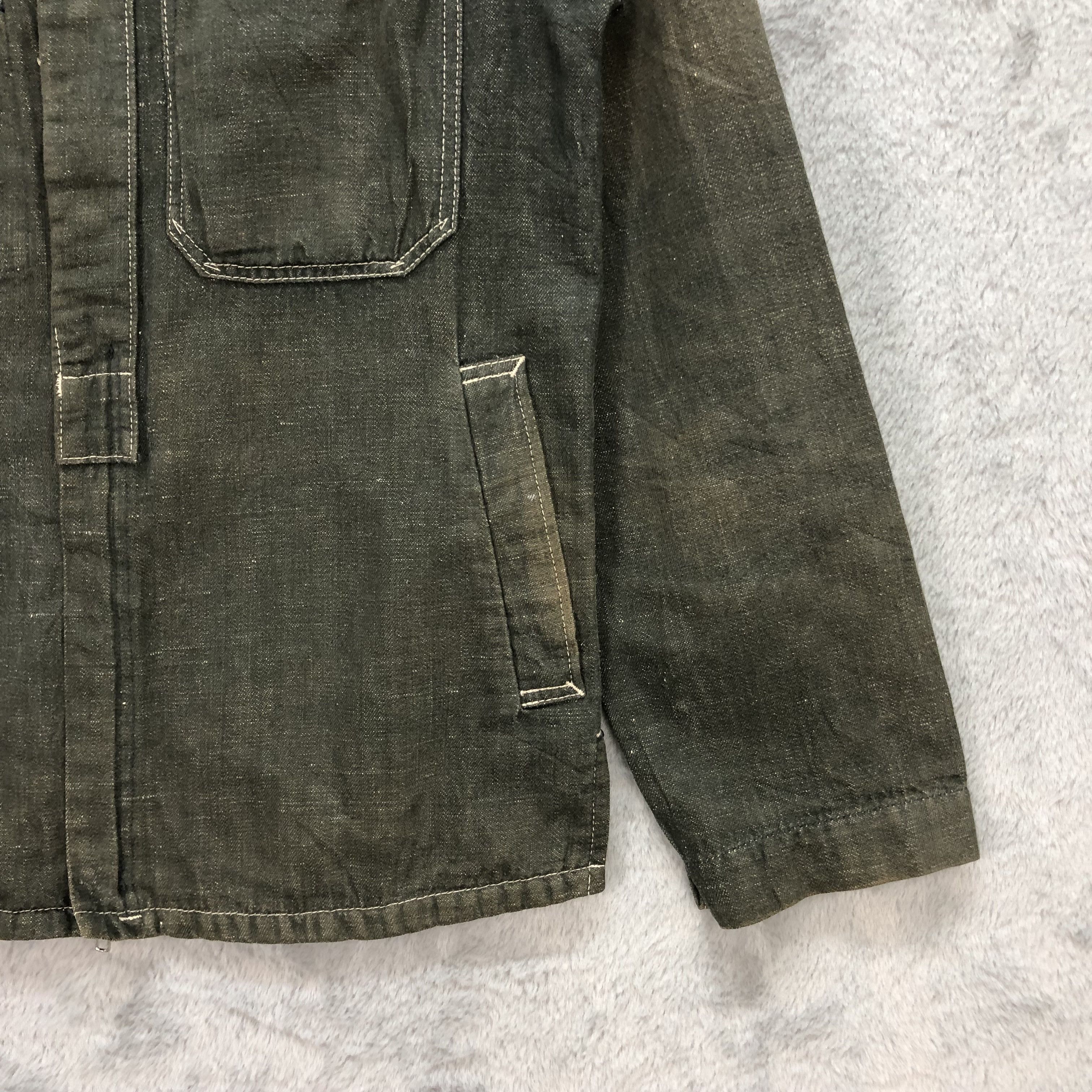 Blue Blue Japan BLUE BLUE HEMP HALF BUTTON & ZIP DENIM JACKET #5845-210 Size US XS / EU 42 / 0 - 6 Thumbnail
