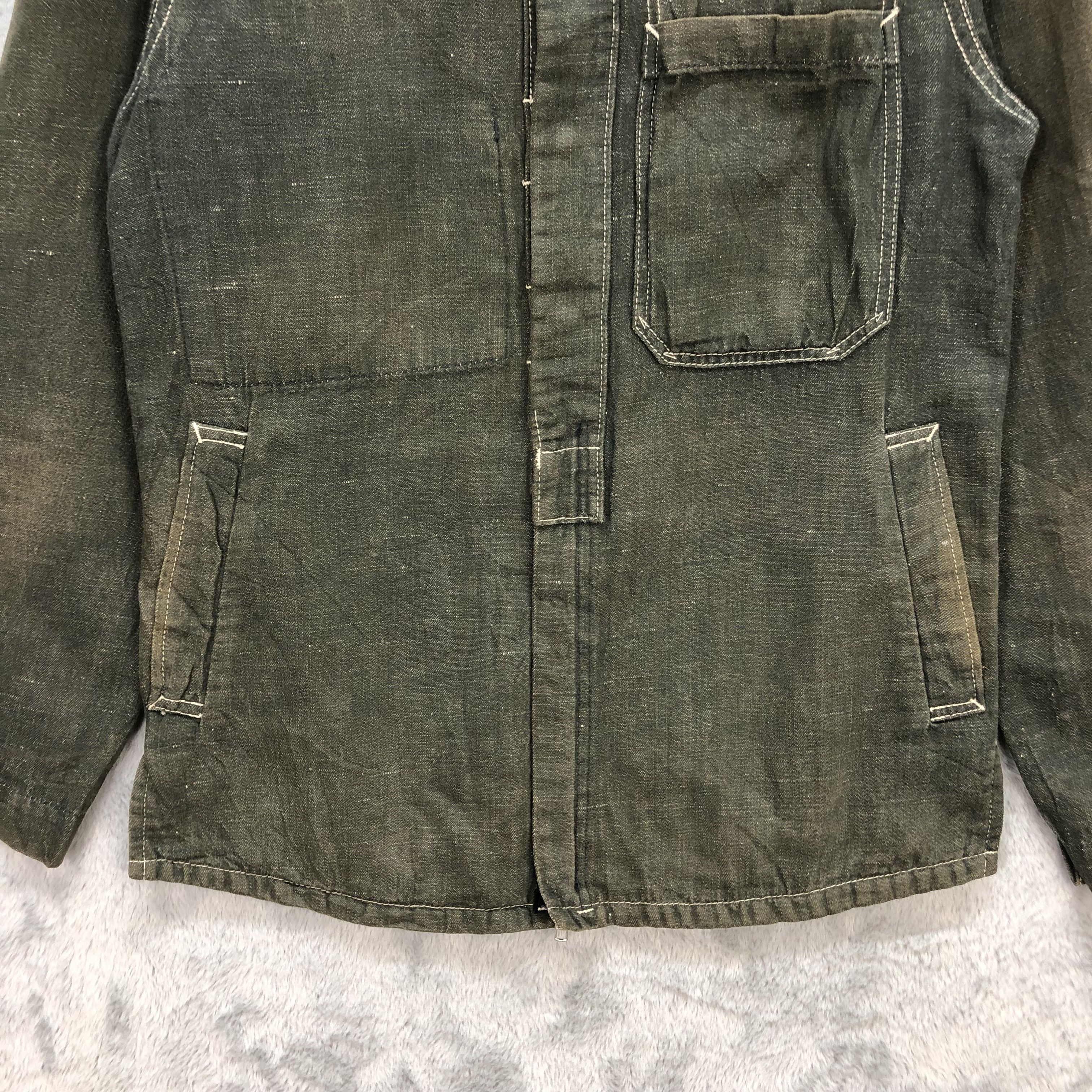 Blue Blue Japan BLUE BLUE HEMP HALF BUTTON & ZIP DENIM JACKET #5845-210 Size US XS / EU 42 / 0 - 4 Thumbnail