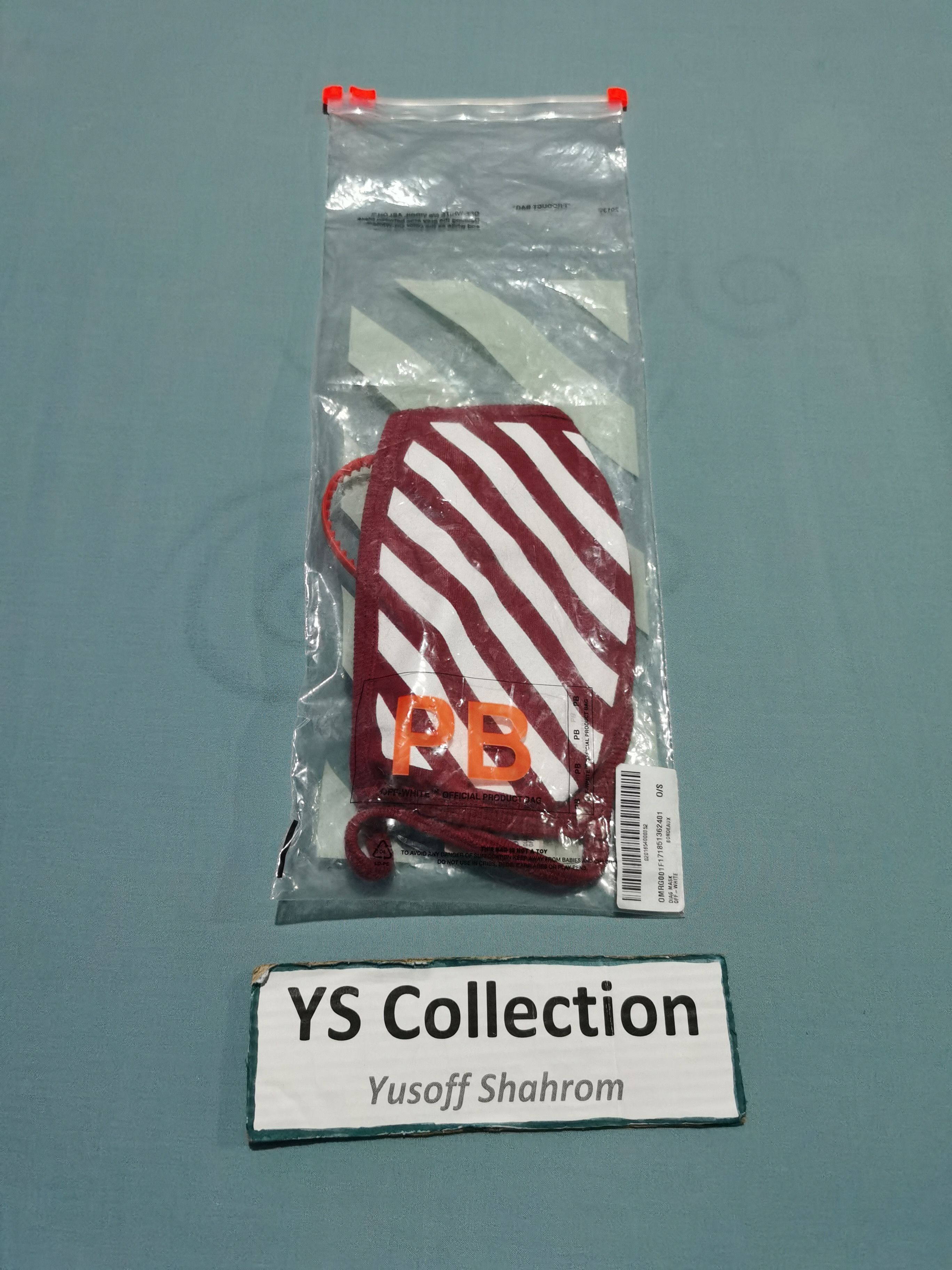 Off-White Off-white Diagonal Bordeux Face Mask Size ONE SIZE - 1 Thumbnail