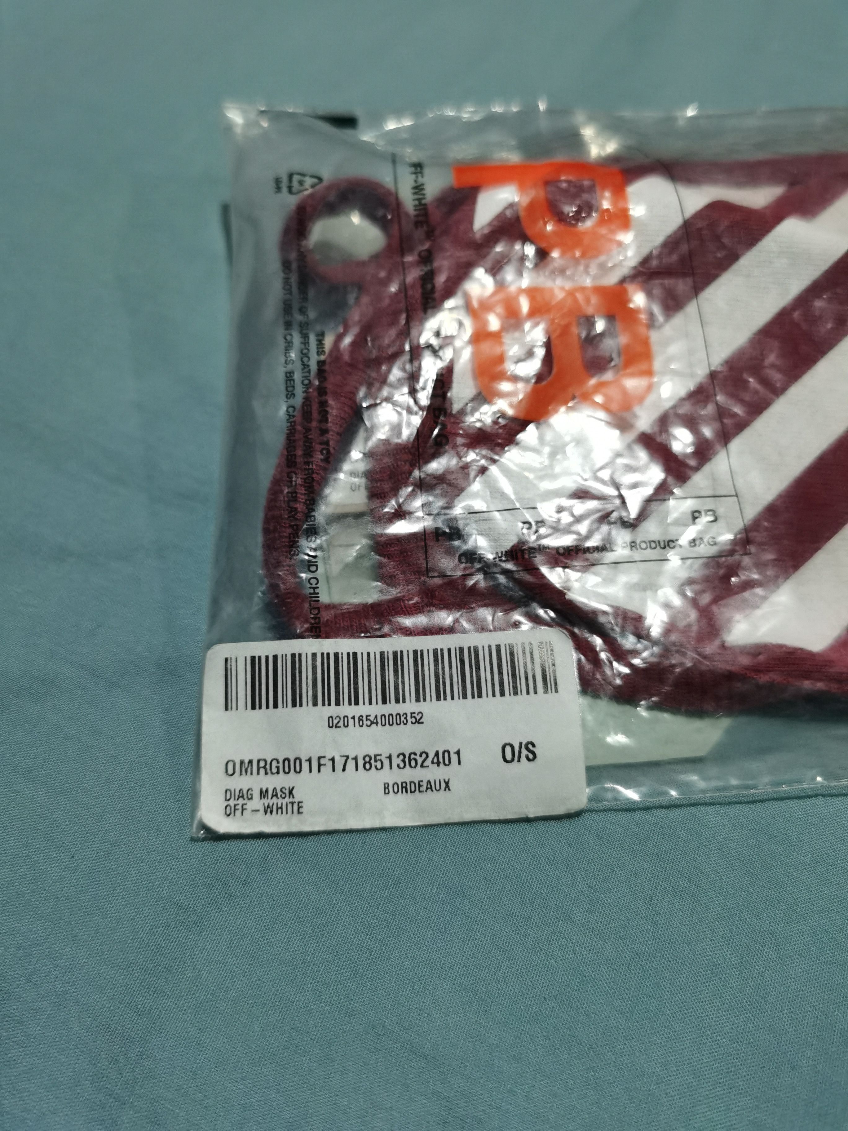 Off-White Off-white Diagonal Bordeux Face Mask Size ONE SIZE - 3 Thumbnail