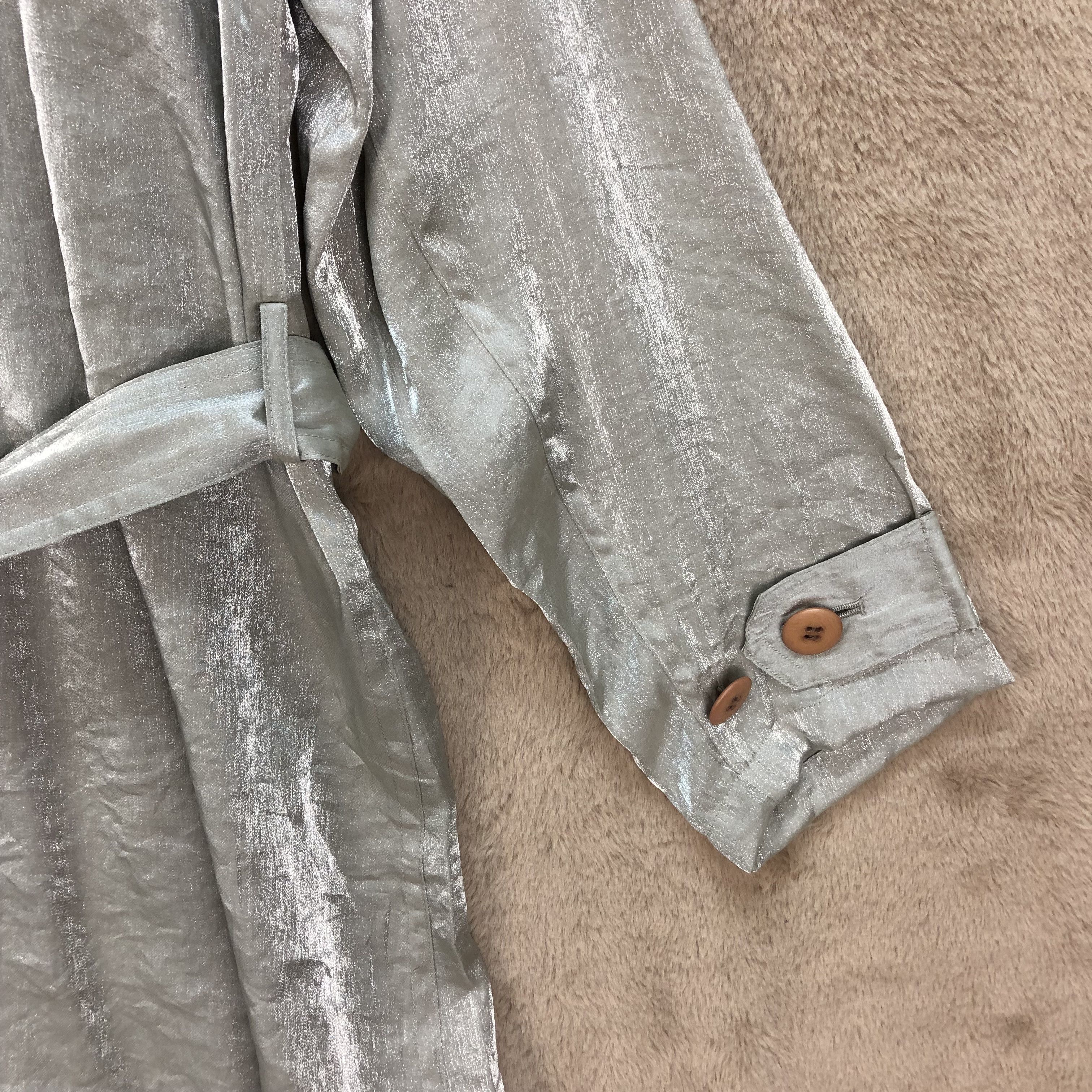 BIGI BIGI SILVER LIGHT DOUBLE BREASTED TRENCH COAT #6411-65 Size M / US 6-8 / IT 42-44 - 12 Thumbnail