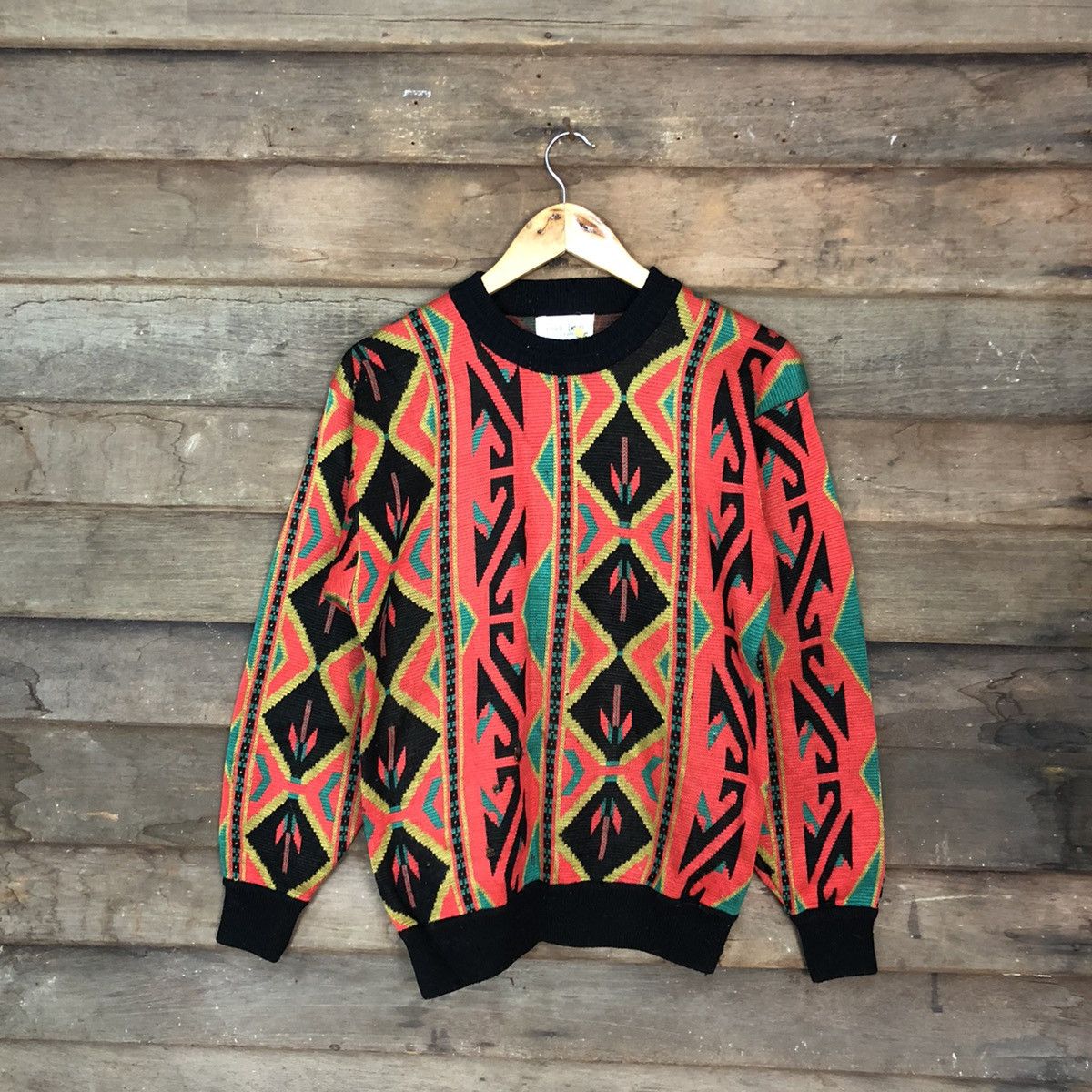 image of Homespun Knitwear x Print All Over Me Crude Heart Red Art Sweatshirt Knitwear 3741 (Size Medium)