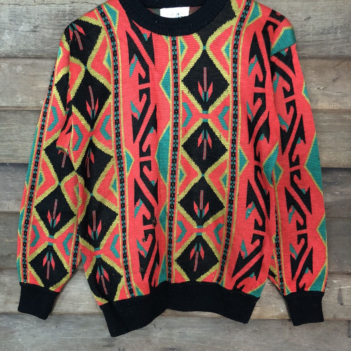 Vintage Crude Heart Red art sweatshirt Knitwear #3741 Size US S / EU 44-46 / 1 - 8 Thumbnail