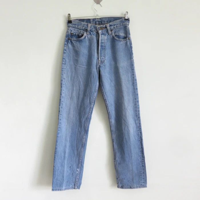 image of Levis x Made In USA Vintage 80's Levi's Light Wash Distressed Jeans in Light Blue, Men's (Size 26)