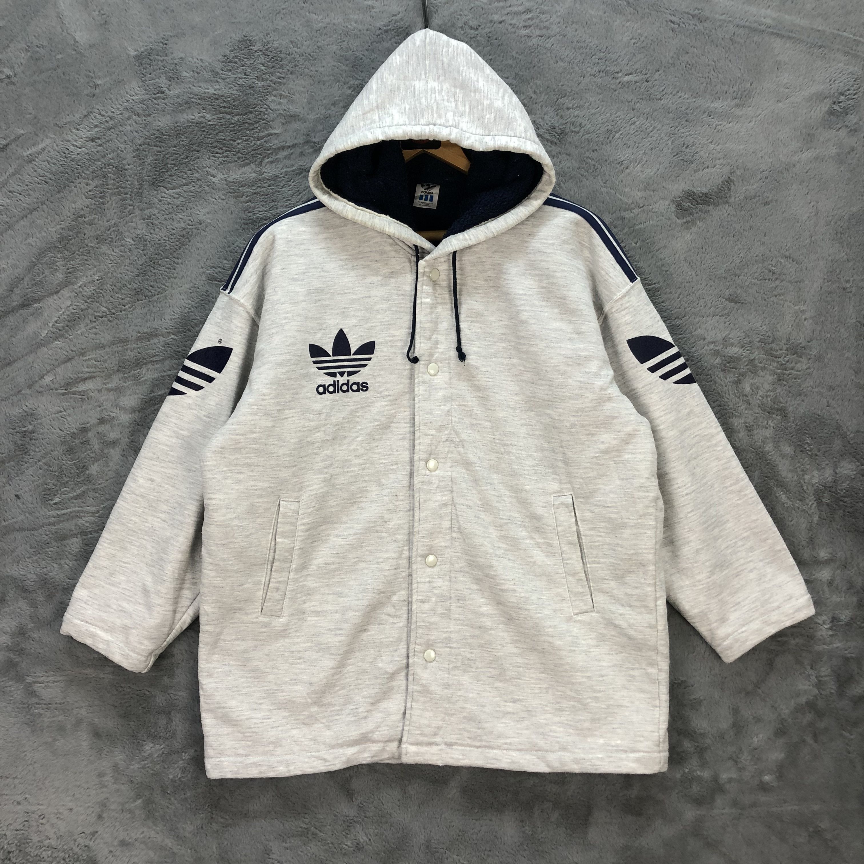 Adidas VINTAGE ADIDAS TREFOIL BIG LOGO HOODIES #6300-59 Size US M / EU 48-50 / 2 - 4 Thumbnail