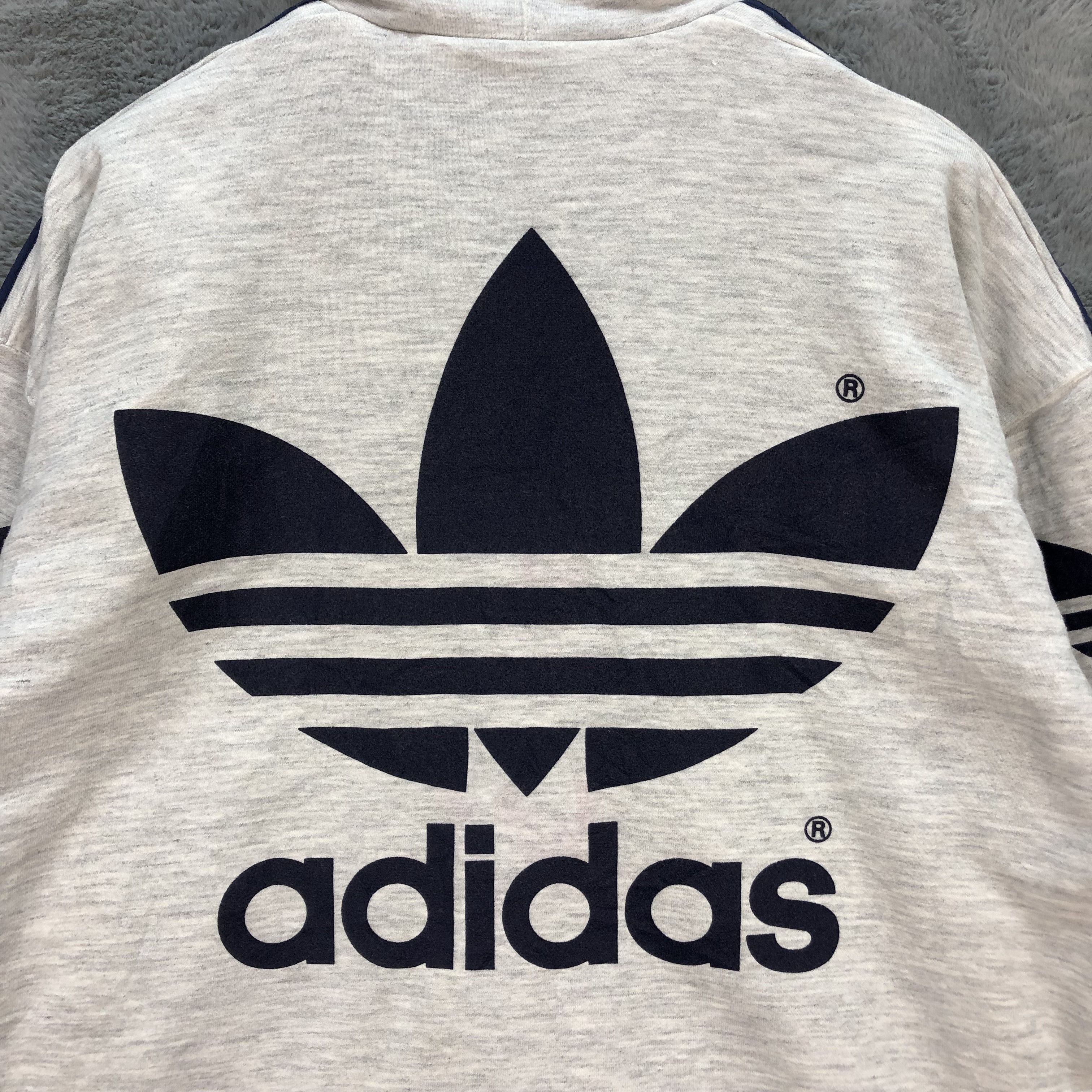 Adidas VINTAGE ADIDAS TREFOIL BIG LOGO HOODIES #6300-59 Size US M / EU 48-50 / 2 - 2 Thumbnail