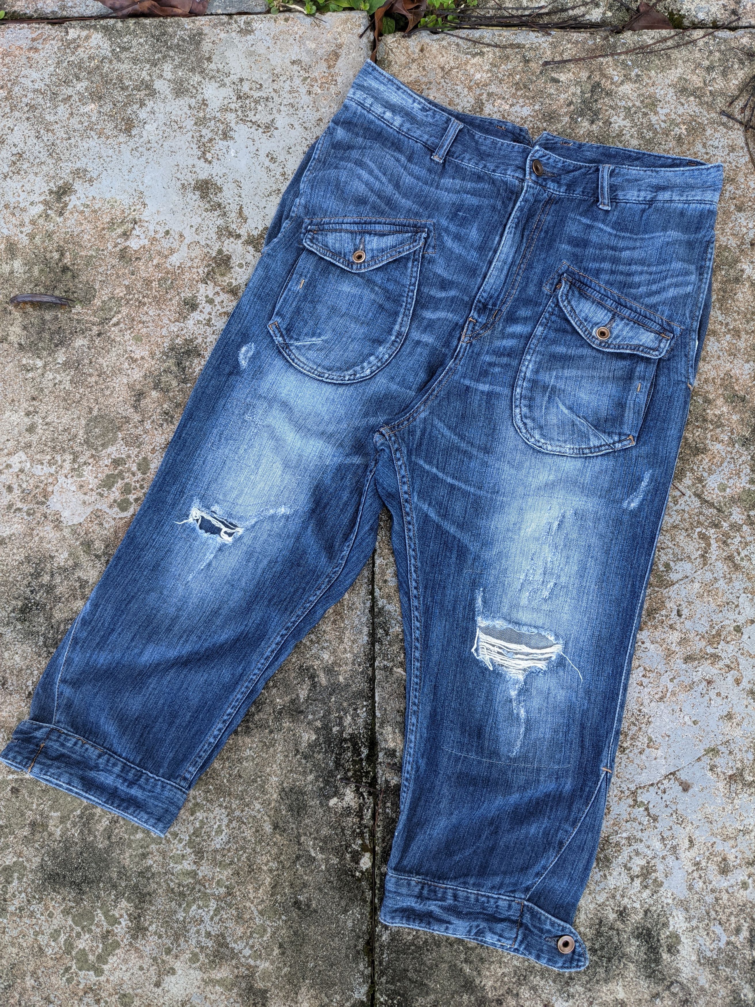 image of Beams Plus Beams Heart Harem Denim in Blue Denim, Men's (Size 32)