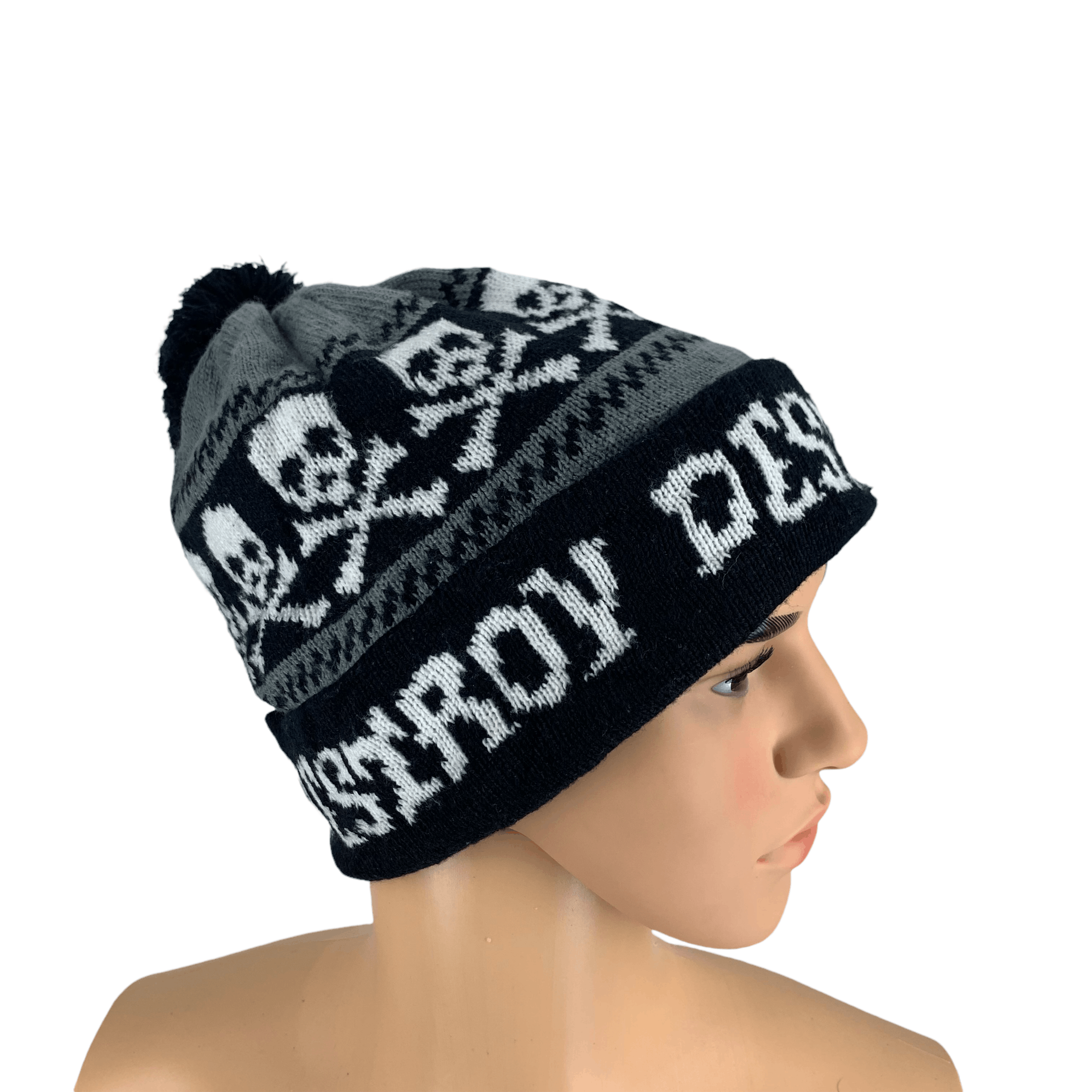 Japanese Brand Destroy Crossbones Skull Beanie / Snow Hats #64-C Size ONE SIZE - 3 Thumbnail