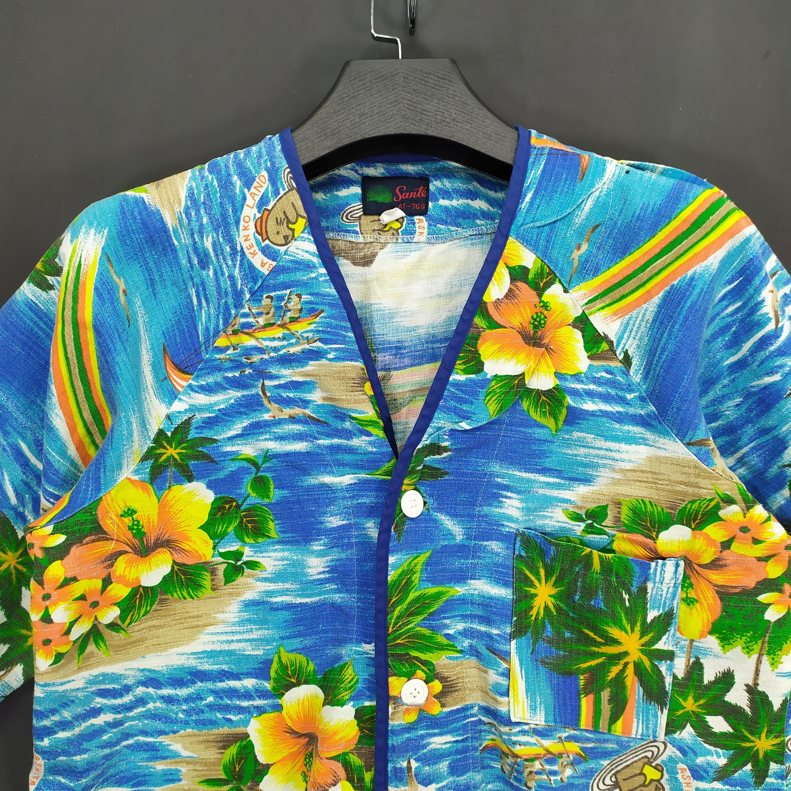 Vintage Sante' Fullprint Hawaiian Set Shirt & Short Pant #396-15 Size US M / EU 48-50 / 2 - 3 Thumbnail