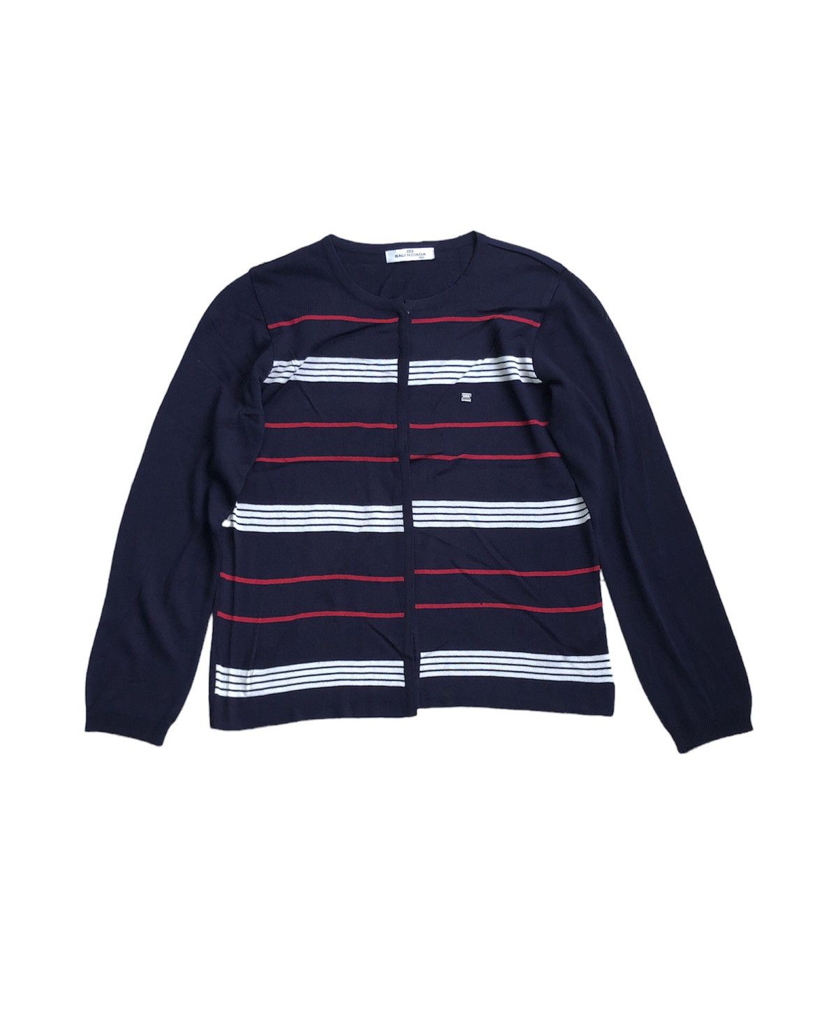 Balenciaga × Vintage Vintage 90s Balenciaga Stripe Knitwear Togle 3 Button Size US L / EU 52-54 / 3 - 2 Thumbnail