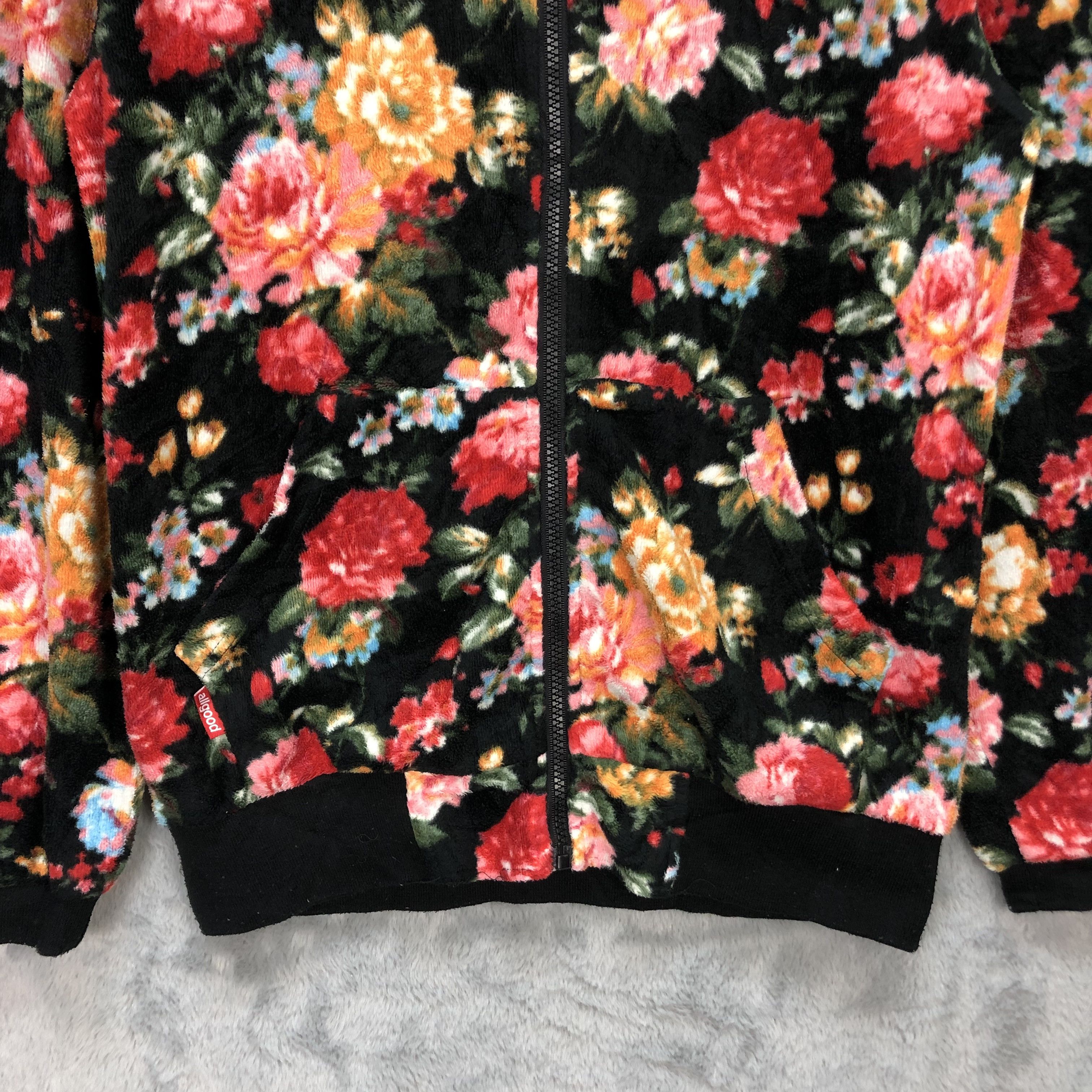 Japanese Brand ALLGOOD HATERS CREW BIG LOGO FLORAL FLEECE HOODIES #5597-200 Size US S / EU 44-46 / 1 - 7 Thumbnail