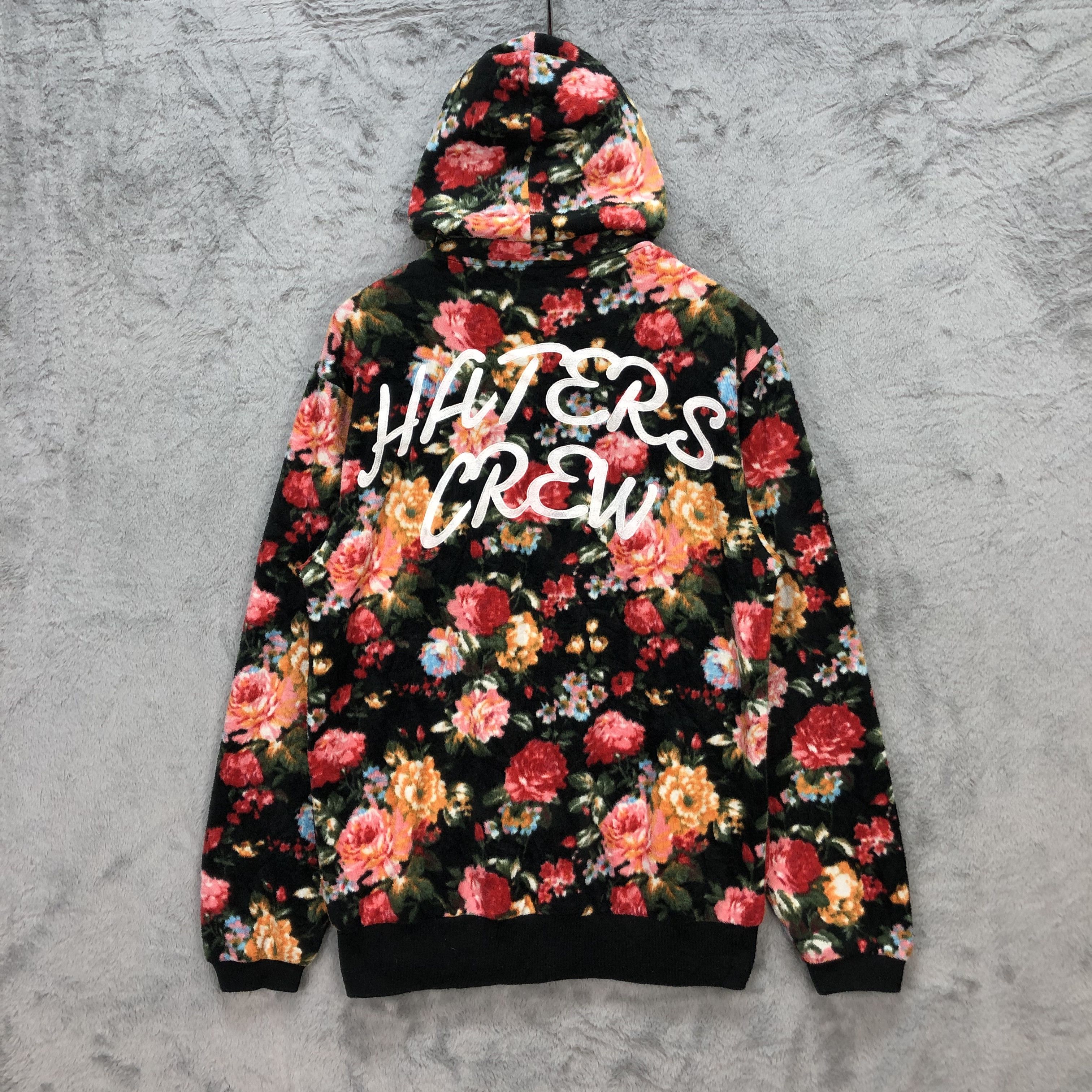 Japanese Brand ALLGOOD HATERS CREW BIG LOGO FLORAL FLEECE HOODIES #5597-200 Size US S / EU 44-46 / 1 - 2 Thumbnail
