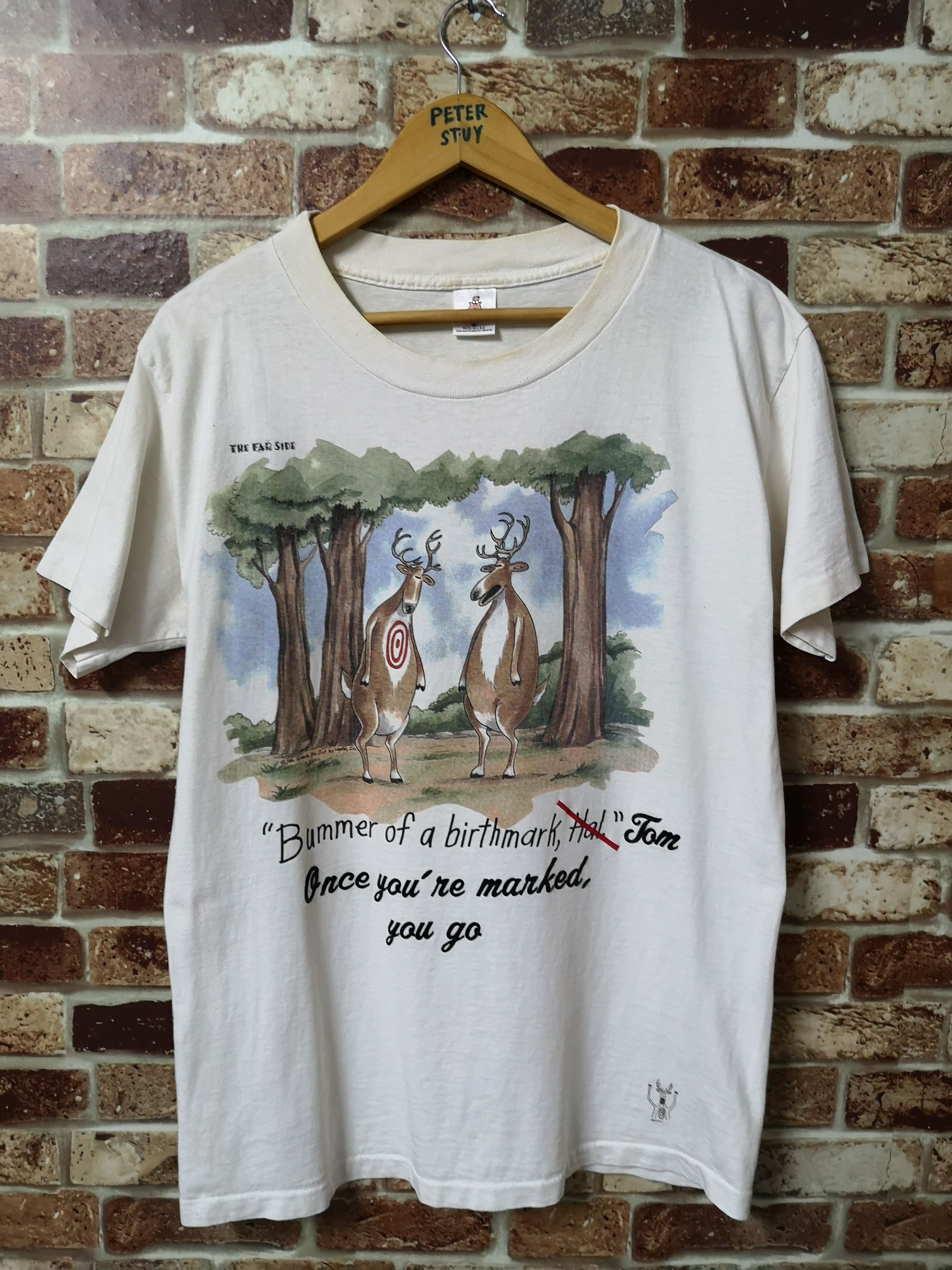 Pre-owned Made In Usa X Vintage The Far Side Vintage Tee In White