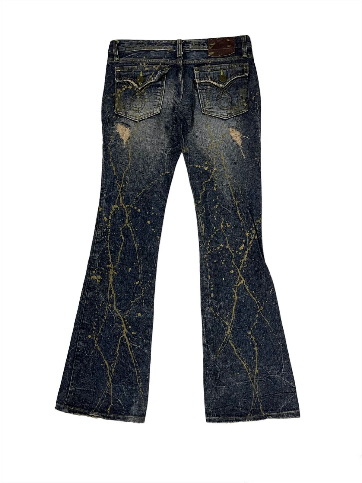 Designer Distressed Flare Low Rise Jeans Size 30" / US 8 / IT 44 - 5 Thumbnail