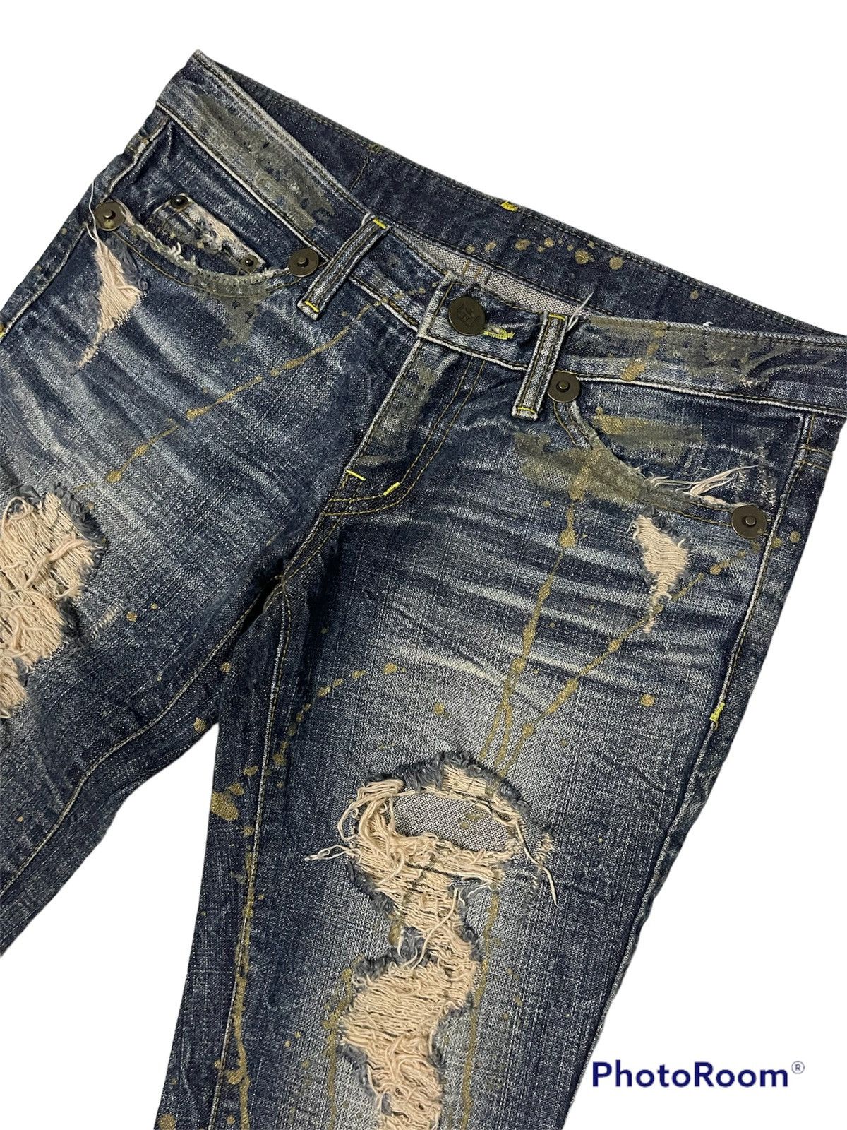 Designer Distressed Flare Low Rise Jeans Size 30" / US 8 / IT 44 - 4 Thumbnail