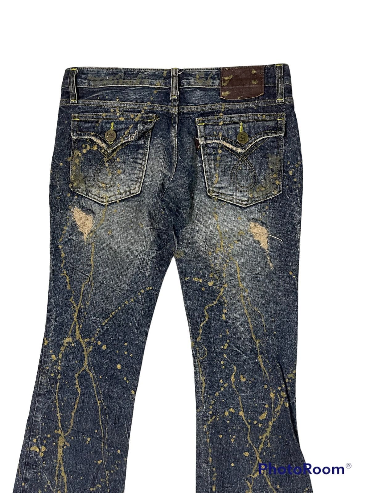 Designer Distressed Flare Low Rise Jeans Size 30" / US 8 / IT 44 - 7 Thumbnail