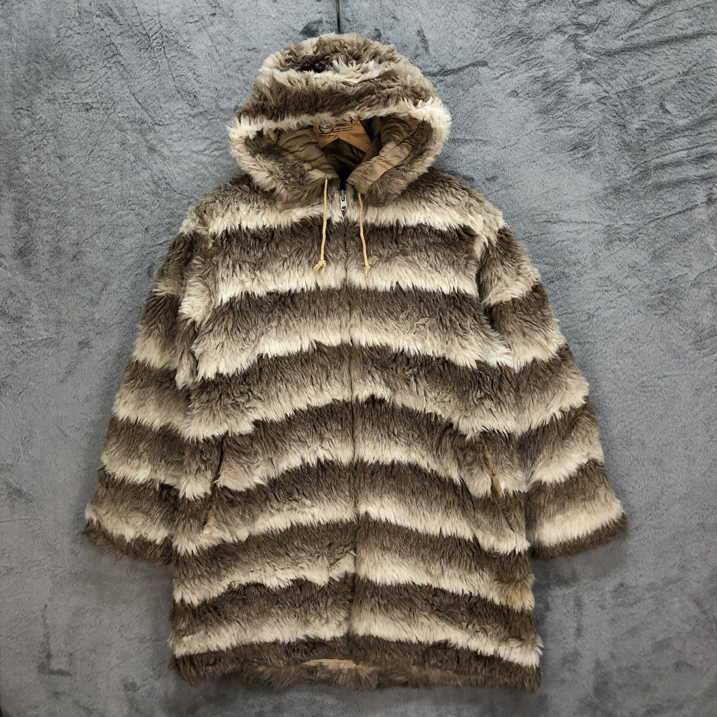 McGregor Vintage Mcgregor Stripes Fur Hooded Heavy Jacket #5201-179 Size US M / EU 48-50 / 2 - 1 Thumbnail