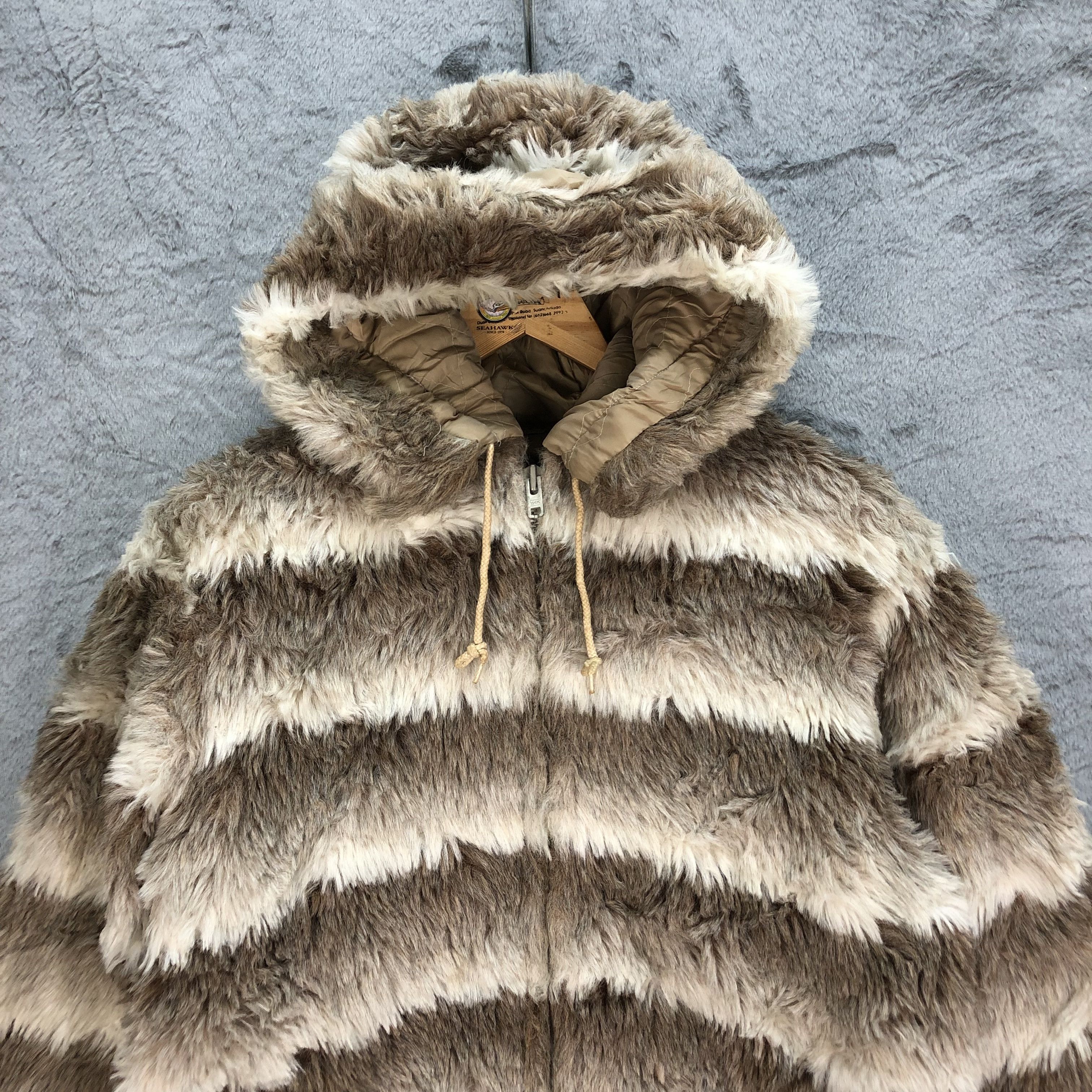 McGregor Vintage Mcgregor Stripes Fur Hooded Heavy Jacket #5201-179 Size US M / EU 48-50 / 2 - 2 Thumbnail