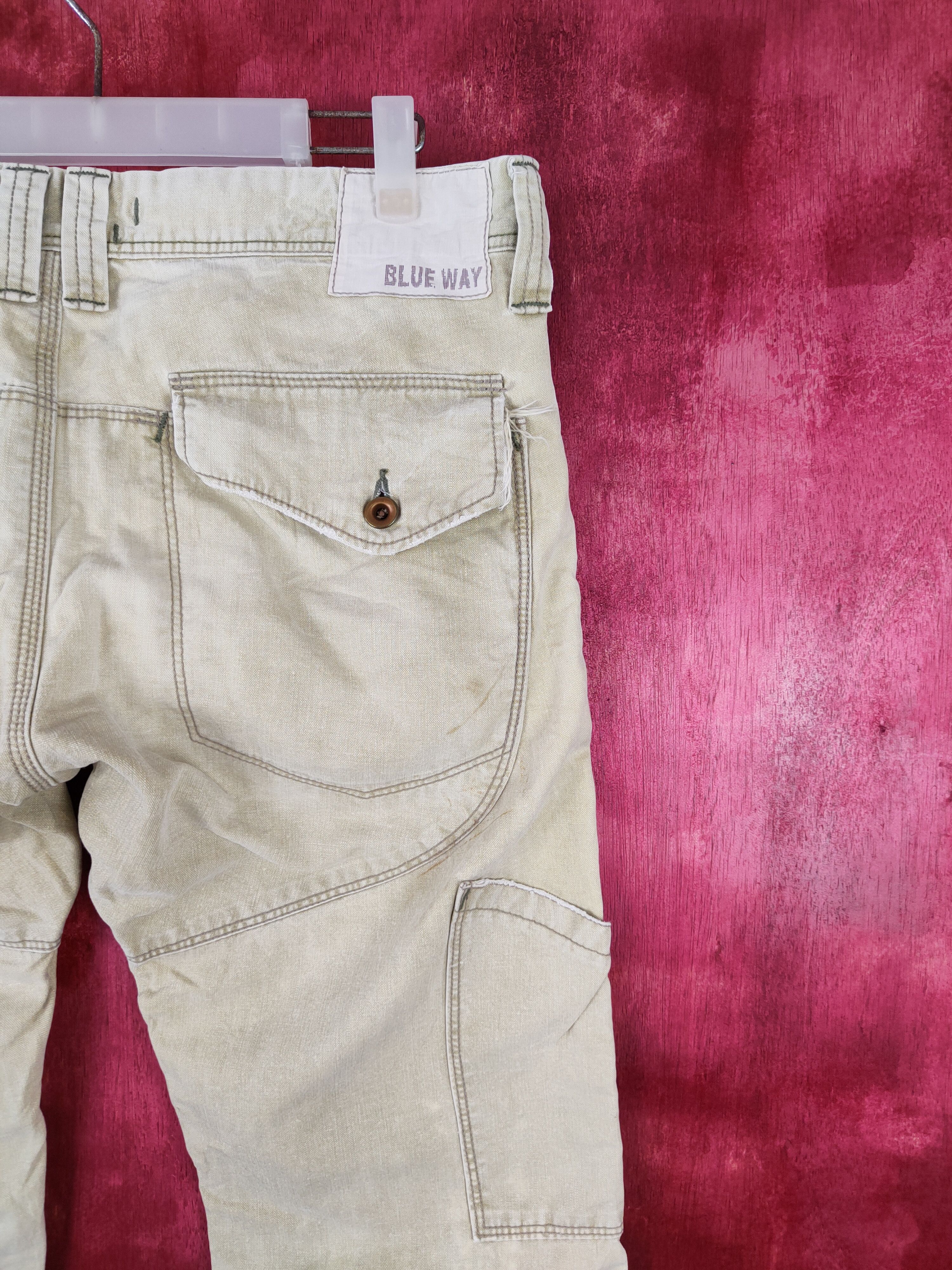 Japanese Brand Blue Way Faded Light Green Tactical Cargo Pants #S559 Size US 34 / EU 50 - 11 Thumbnail