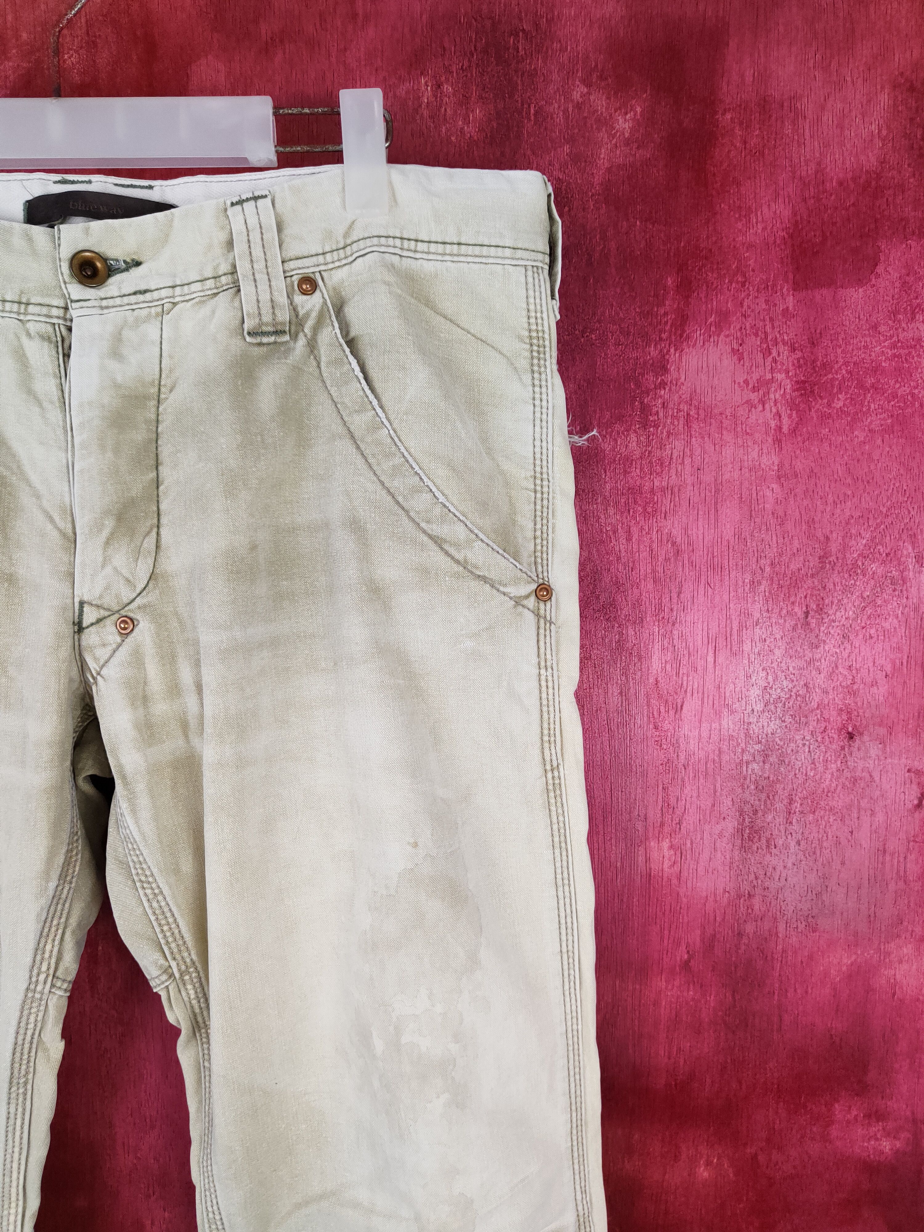 Japanese Brand Blue Way Faded Light Green Tactical Cargo Pants #S559 Size US 34 / EU 50 - 5 Thumbnail
