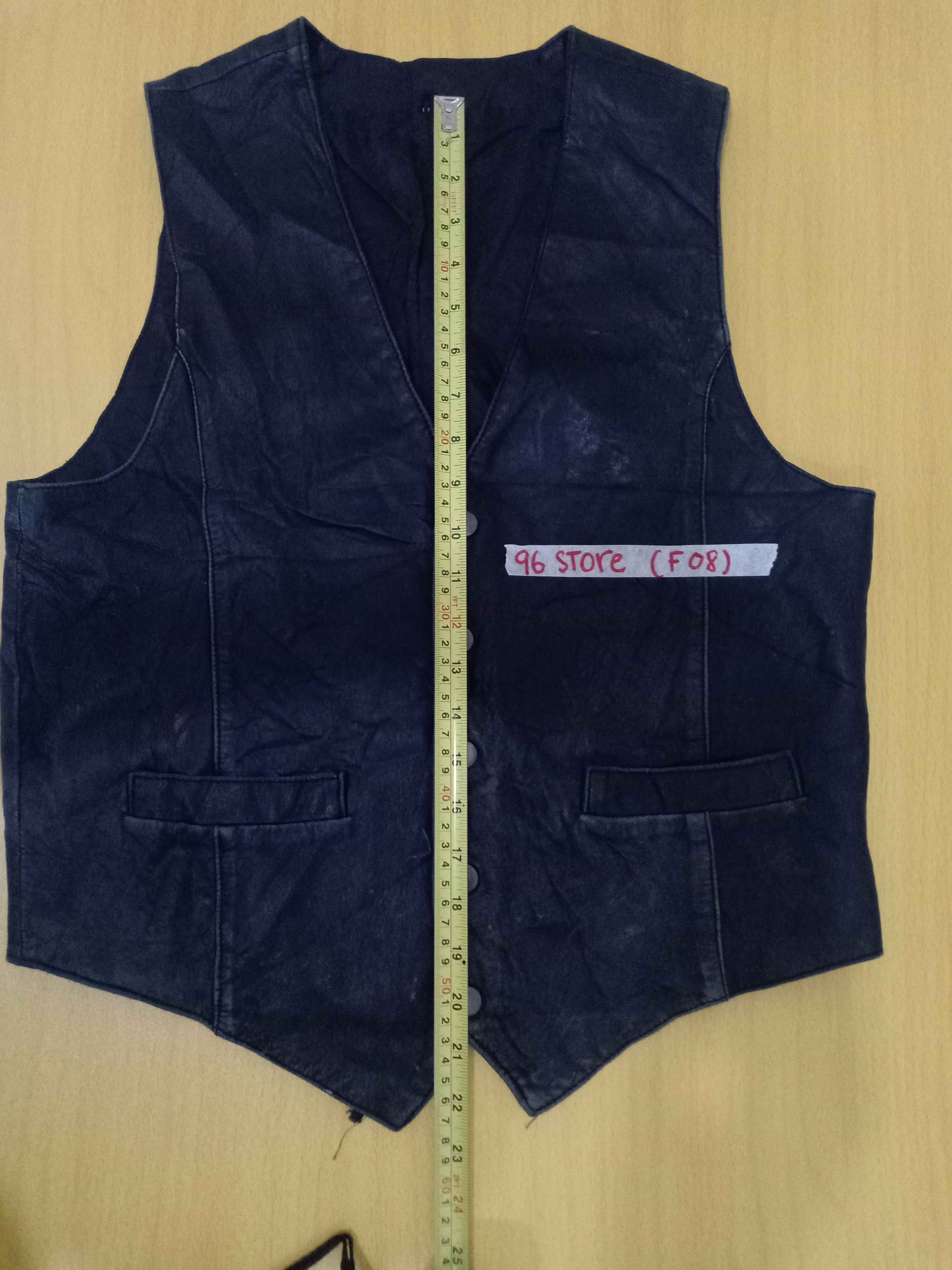 Japanese Brand Custom Made Leather Vest Scovill Button Size US M / EU 48-50 / 2 - 6 Thumbnail