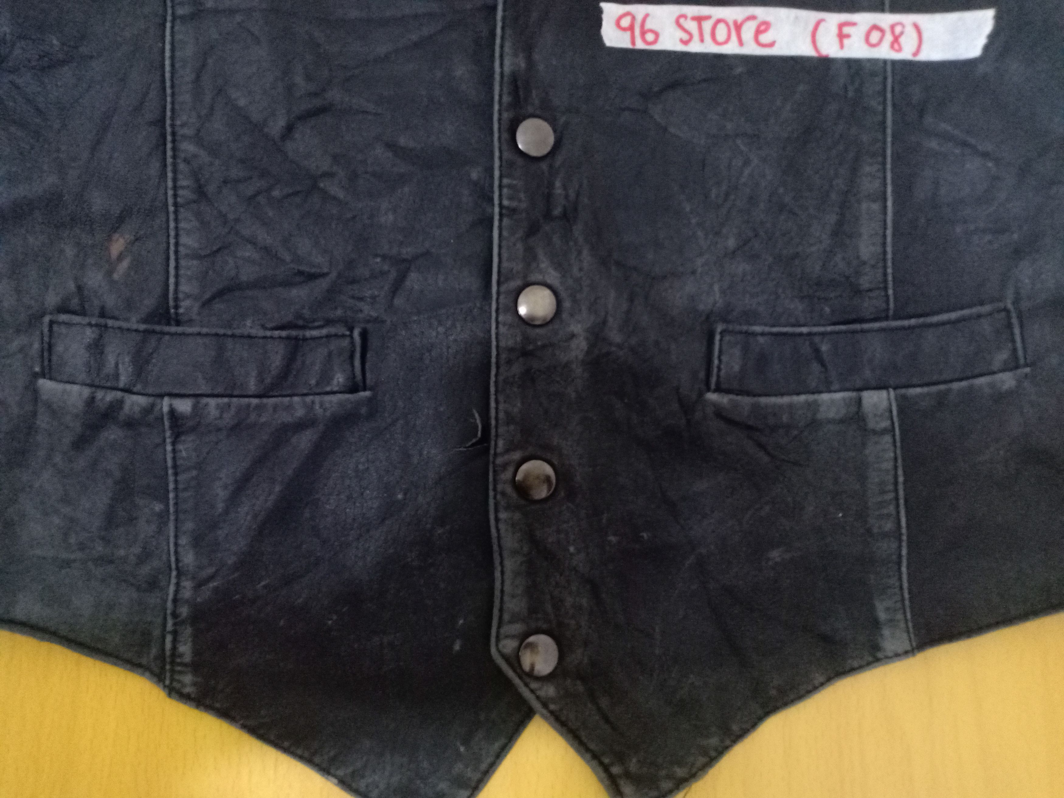 Japanese Brand Custom Made Leather Vest Scovill Button Size US M / EU 48-50 / 2 - 4 Thumbnail
