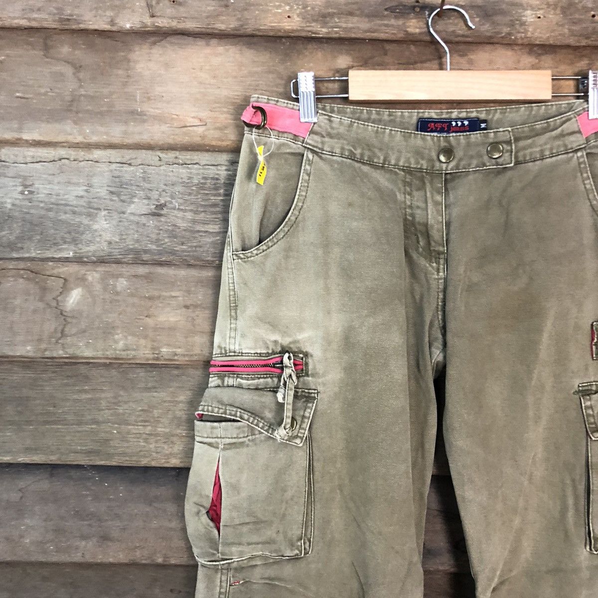 Japanese Brand DL AFT Jeans Brown Multipocket Tactical Cargo Pants #3811 Size 29" - 6 Thumbnail
