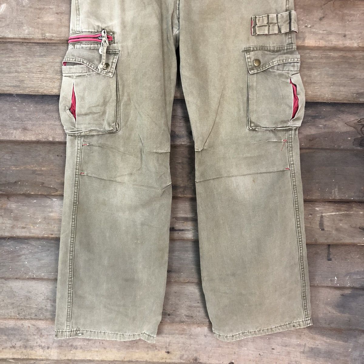 Japanese Brand DL AFT Jeans Brown Multipocket Tactical Cargo Pants #3811 Size 29" - 3 Thumbnail