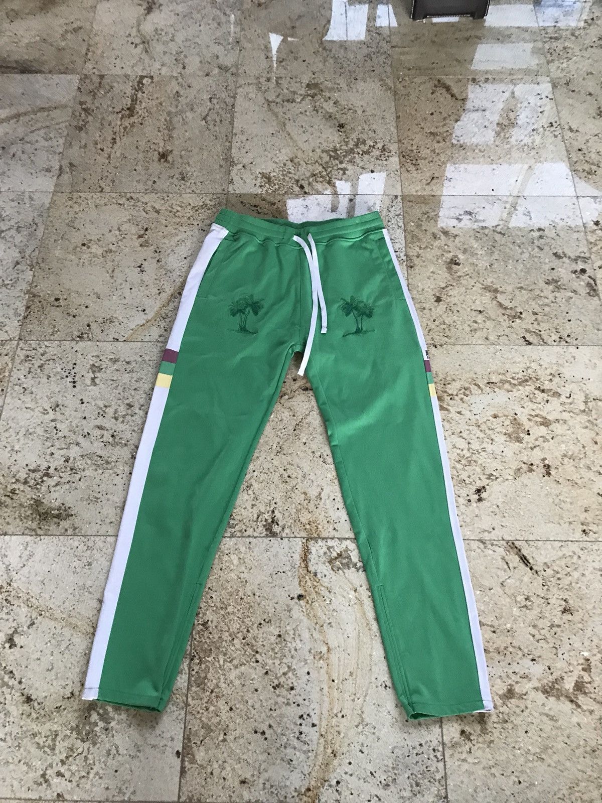 Casual Embroidered Palm Tree Pants