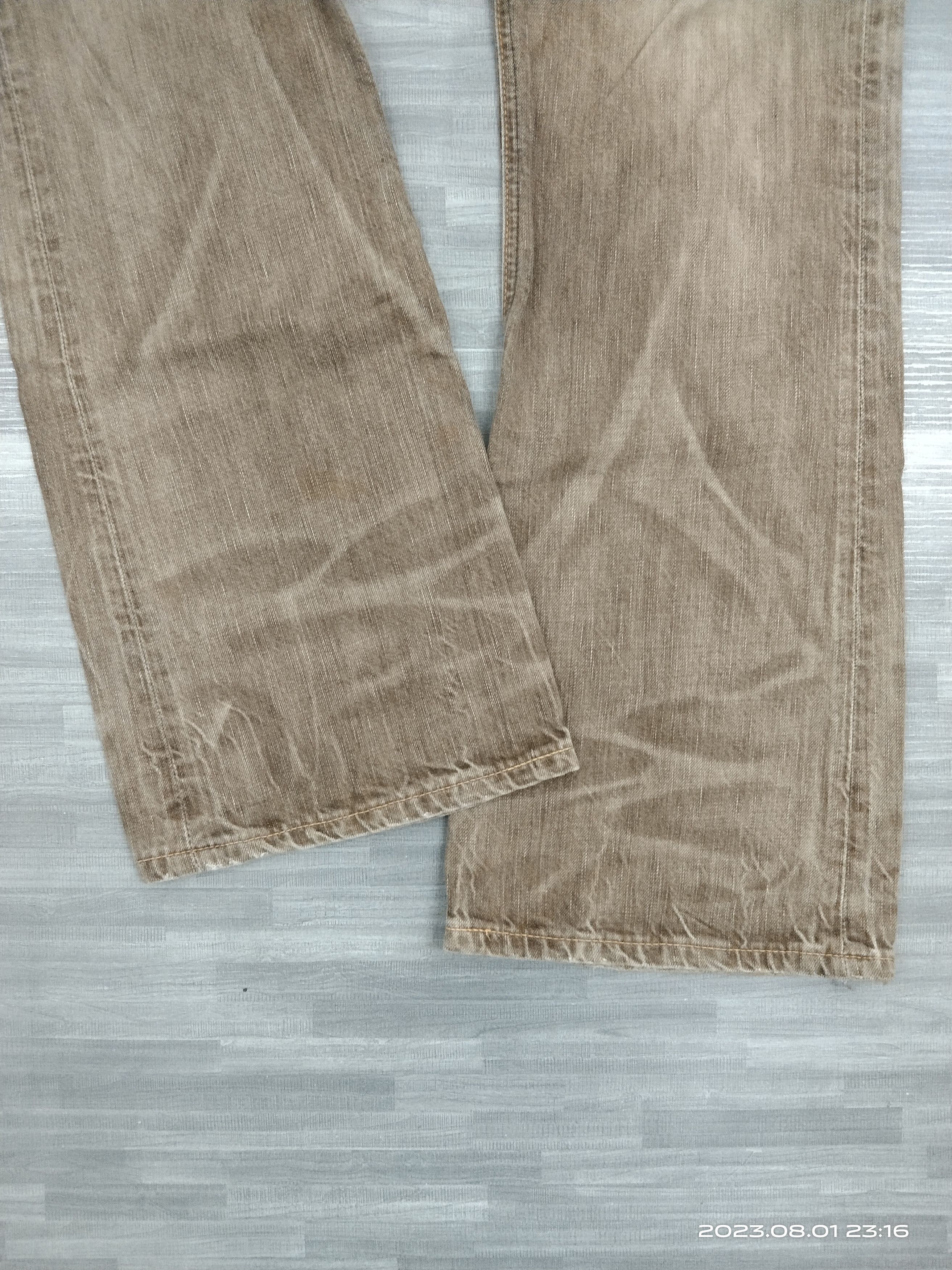 Vintage 503 FLARE SICK BROWN FADE BLUE TRIP DENIM PANTS Size US 33 - 6 Thumbnail