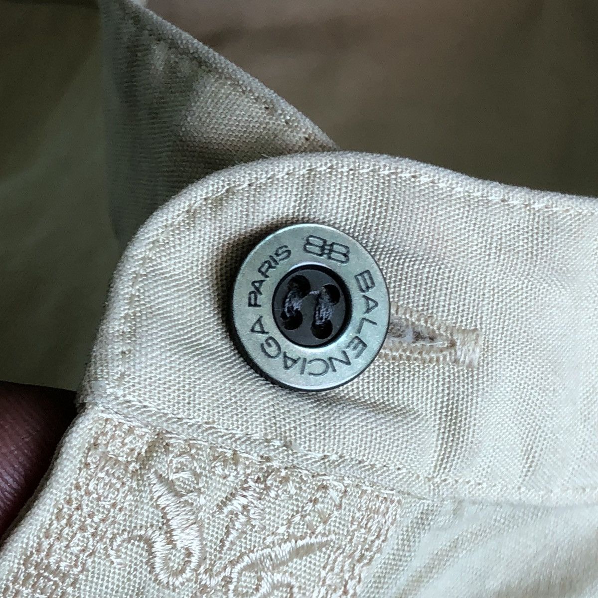 Balenciaga × Vintage Vintage Balenciaga Mandarin Colar Button Shirt Made In Japan Size US M / EU 48-50 / 2 - 6 Thumbnail