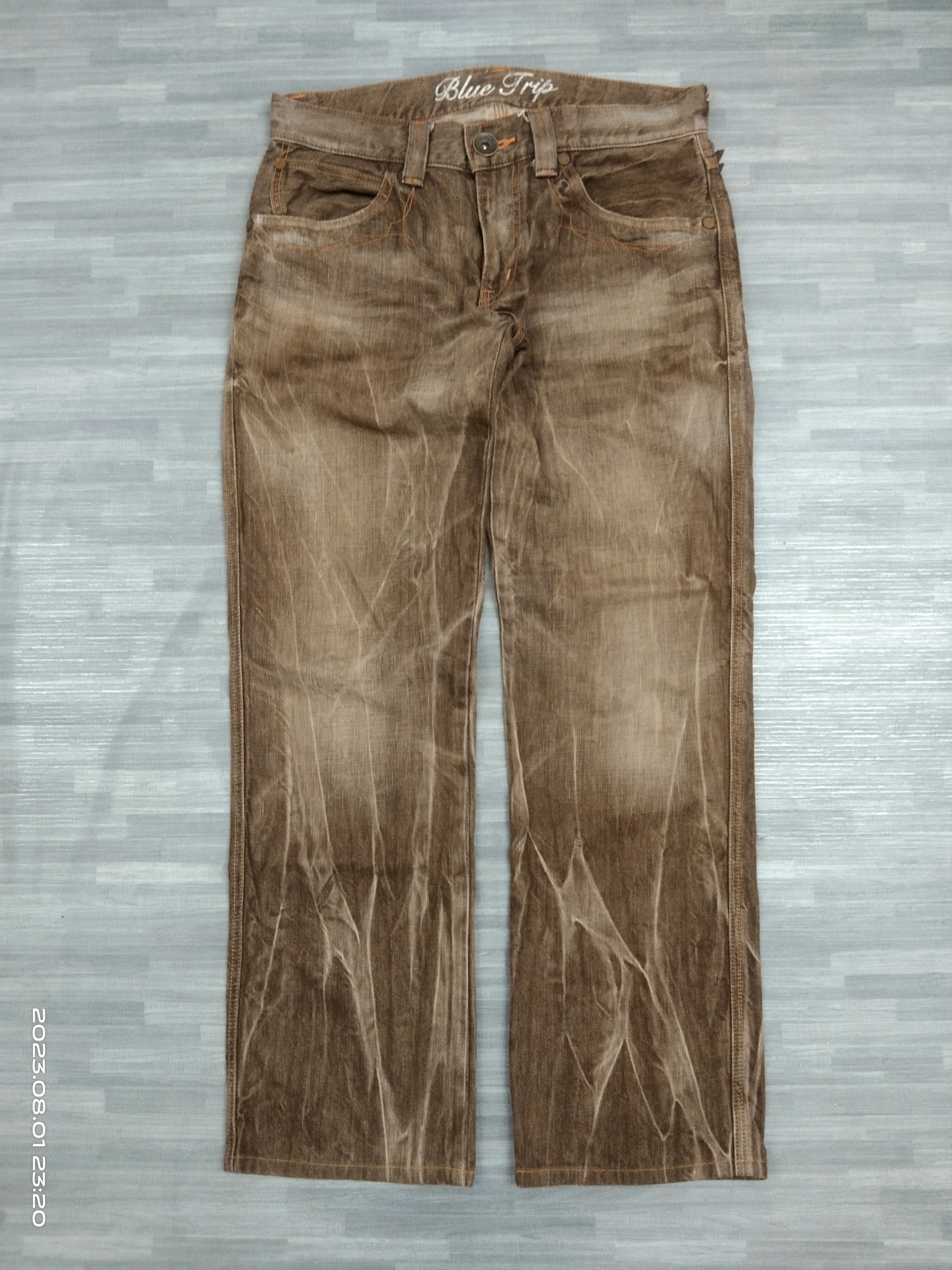Edwin SICK WASHED BROWN BLUE TRIP DENIM PANTS Size US 32 / EU 48 - 2 Thumbnail