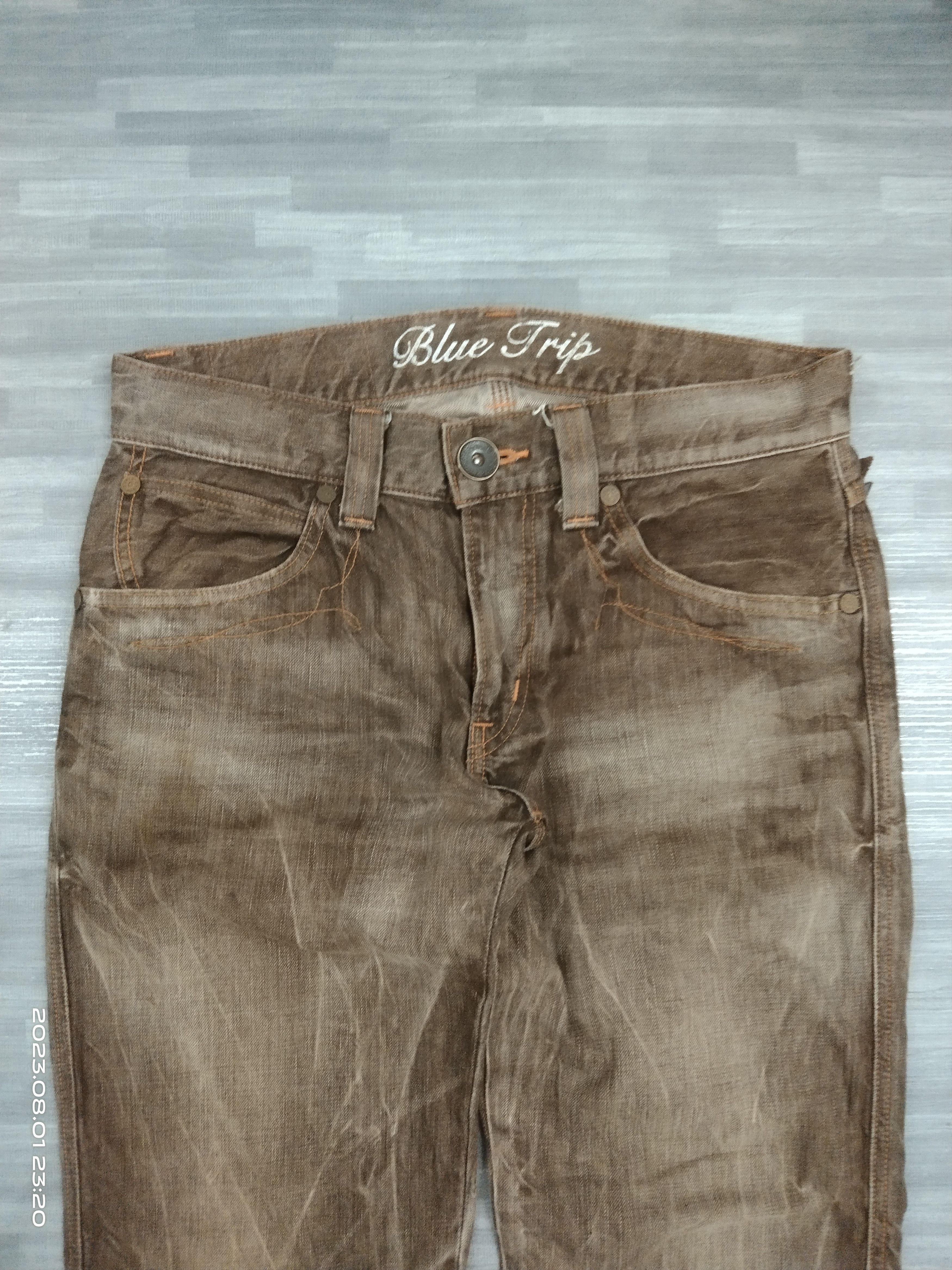 Edwin SICK WASHED BROWN BLUE TRIP DENIM PANTS Size US 32 / EU 48 - 4 Thumbnail