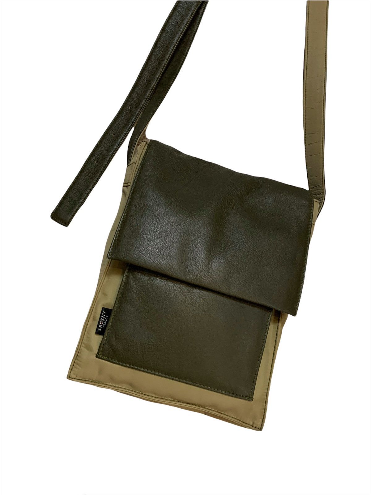 Y's × Yohji Yamamoto FINAL⚡️Japanese Y’saccs Soft Leather / Nylon Sling Bag Size ONE SIZE - 2 Thumbnail