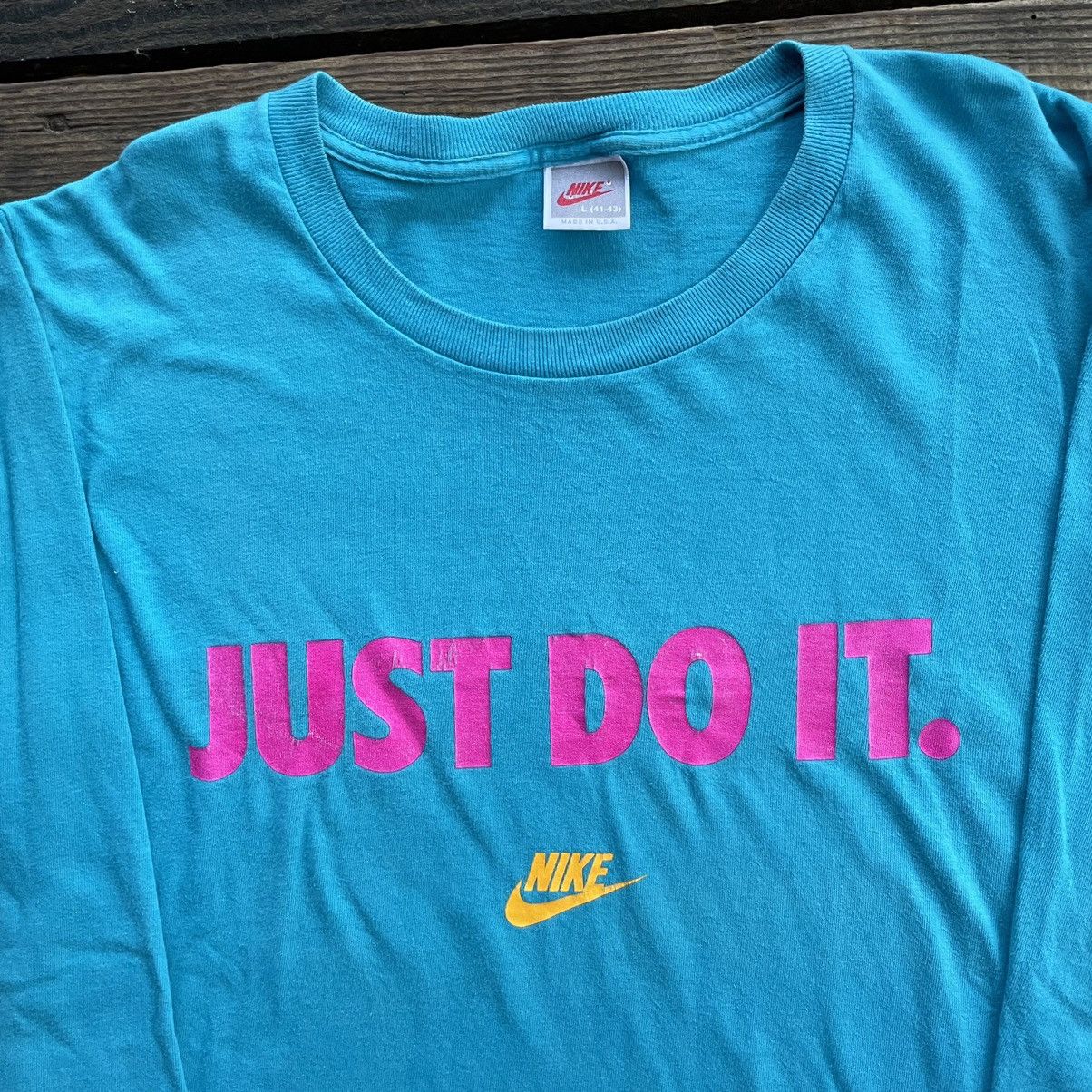 Nike × Vintage Vintage 90s Nike Just Do It Long Sleeve T Shirt Size US L / EU 52-54 / 3 - 2 Thumbnail