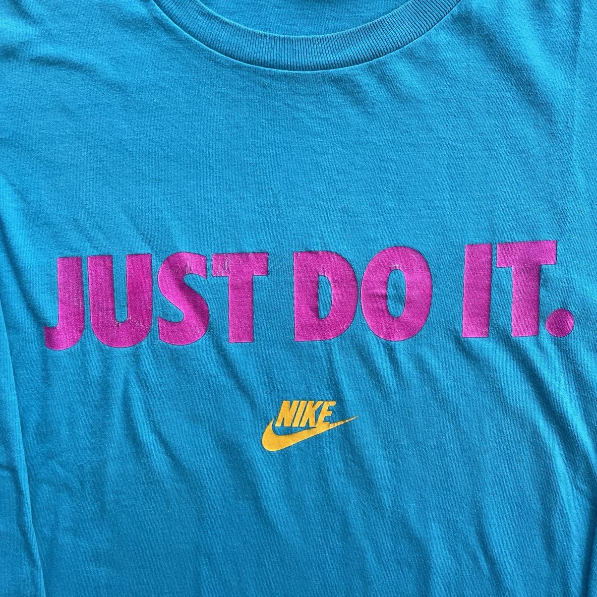 Nike × Vintage Vintage 90s Nike Just Do It Long Sleeve T Shirt Size US L / EU 52-54 / 3 - 4 Thumbnail